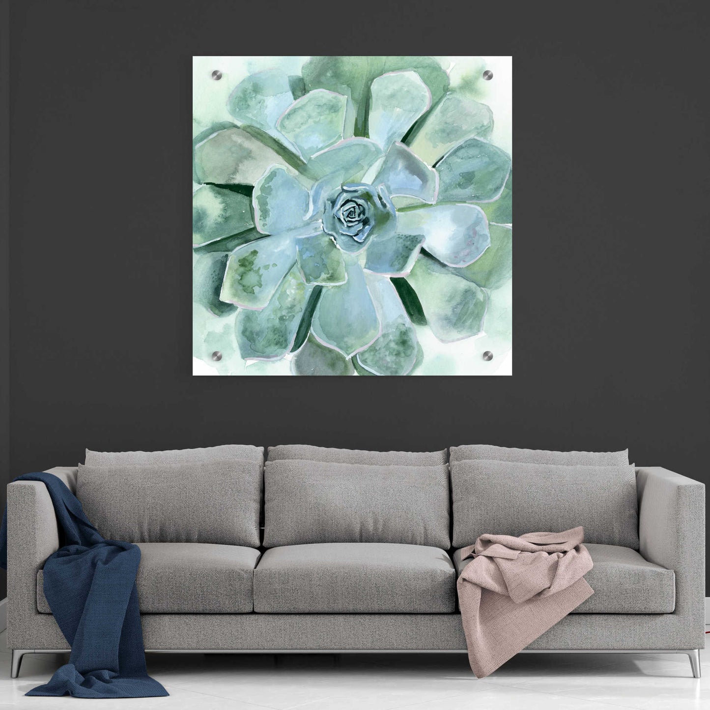 Epic Art 'Verdant Succulent III' by Victoria Borges, Acrylic Glass Wall Art,36x36