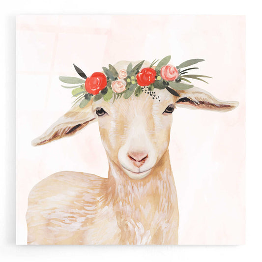 Epic Art 'Garden Goat I' by Victoria Borges, Acrylic Glass Wall Art