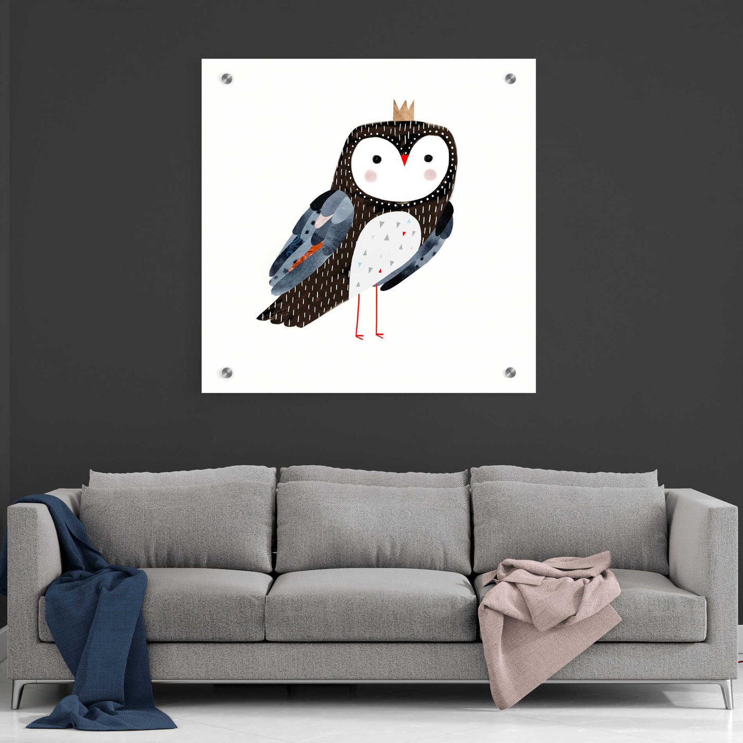 Epic Art 'Crowned Critter I' by Victoria Borges, Acrylic Glass Wall Art,36x36