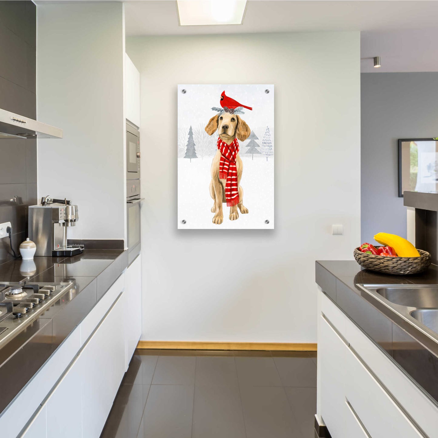 Epic Art 'Christmas Cats & Dogs V' by Victoria Borges, Acrylic Glass Wall Art,24x36
