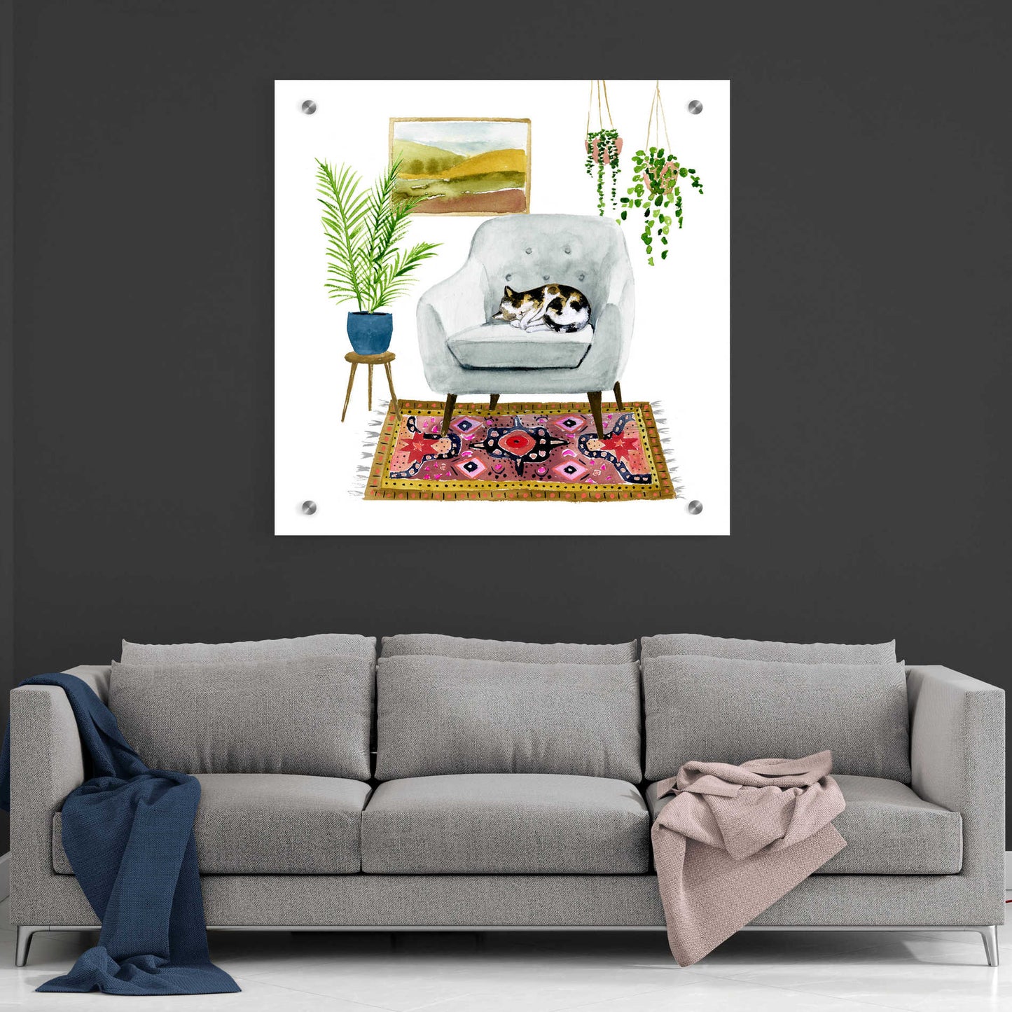 Epic Art 'Homebody II' by Victoria Borges, Acrylic Glass Wall Art,36x36