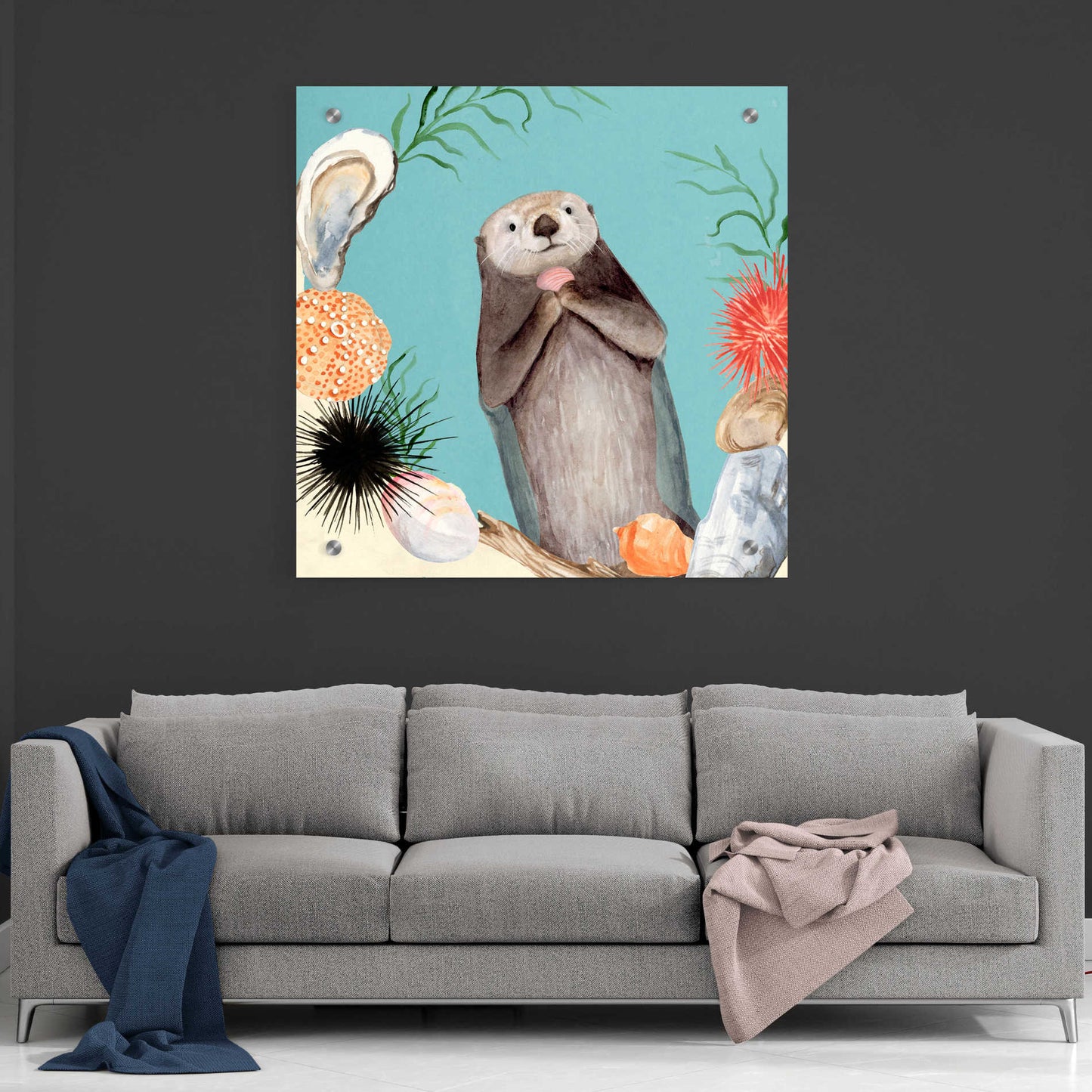 Epic Art 'Otter's Paradise II' by Victoria Borges, Acrylic Glass Wall Art,36x36