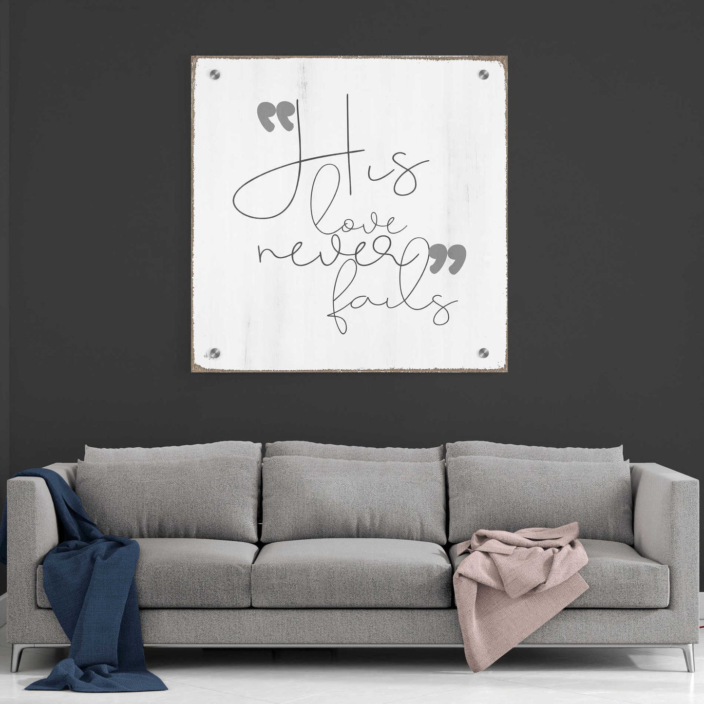 Epic Art 'His Love Never Fails' by Jaxn Blvd, Acrylic Glass Wall Art,36x36