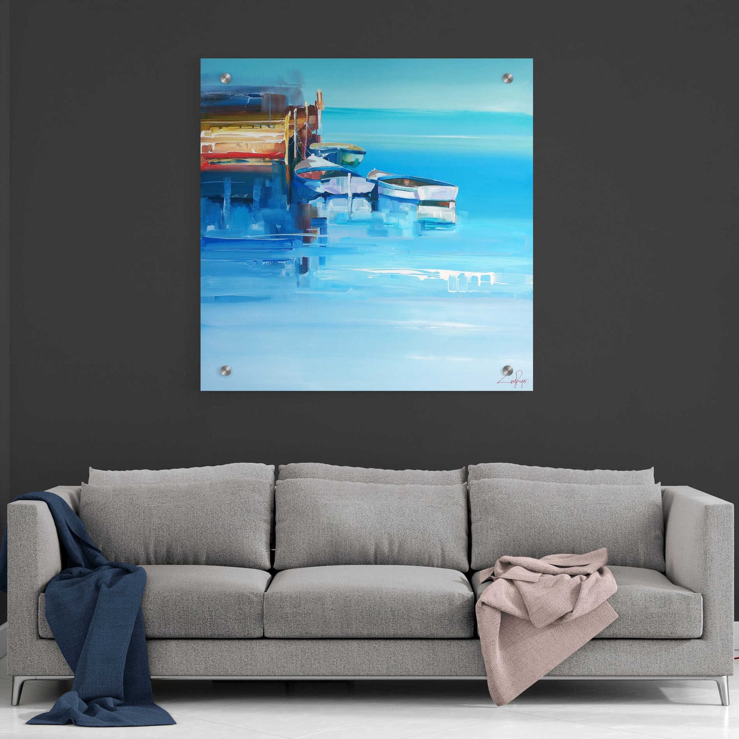 Epic Art 'Port Fairy Moorings' by Craig Trewin Penny, Acrylic Glass Wall Art,36x36