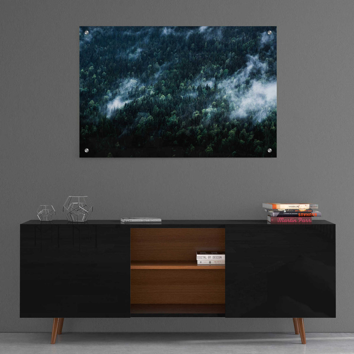 Epic Art 'Foggy Forest Mountain' by Nicklas Gustafsson Acrylic Glass Wall Art,36x24