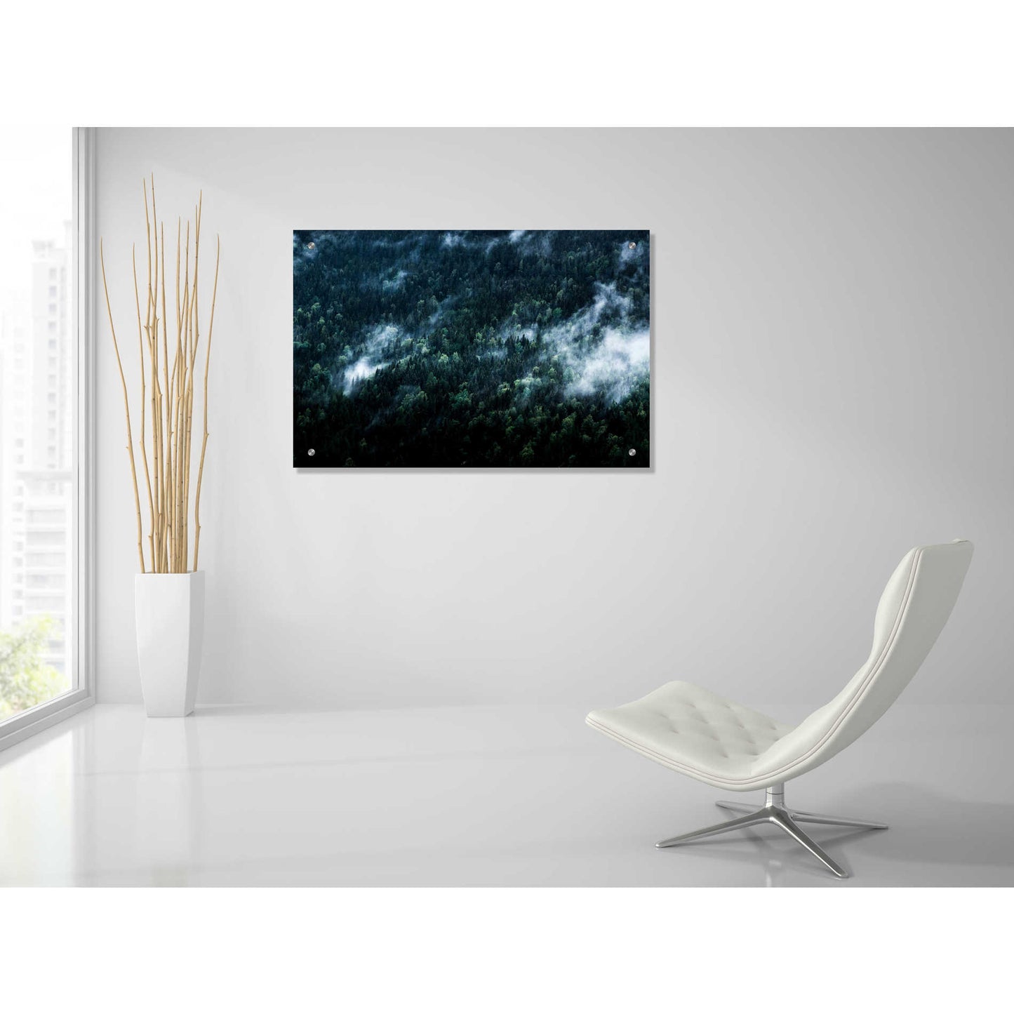 Epic Art 'Foggy Forest Mountain' by Nicklas Gustafsson Acrylic Glass Wall Art,36x24