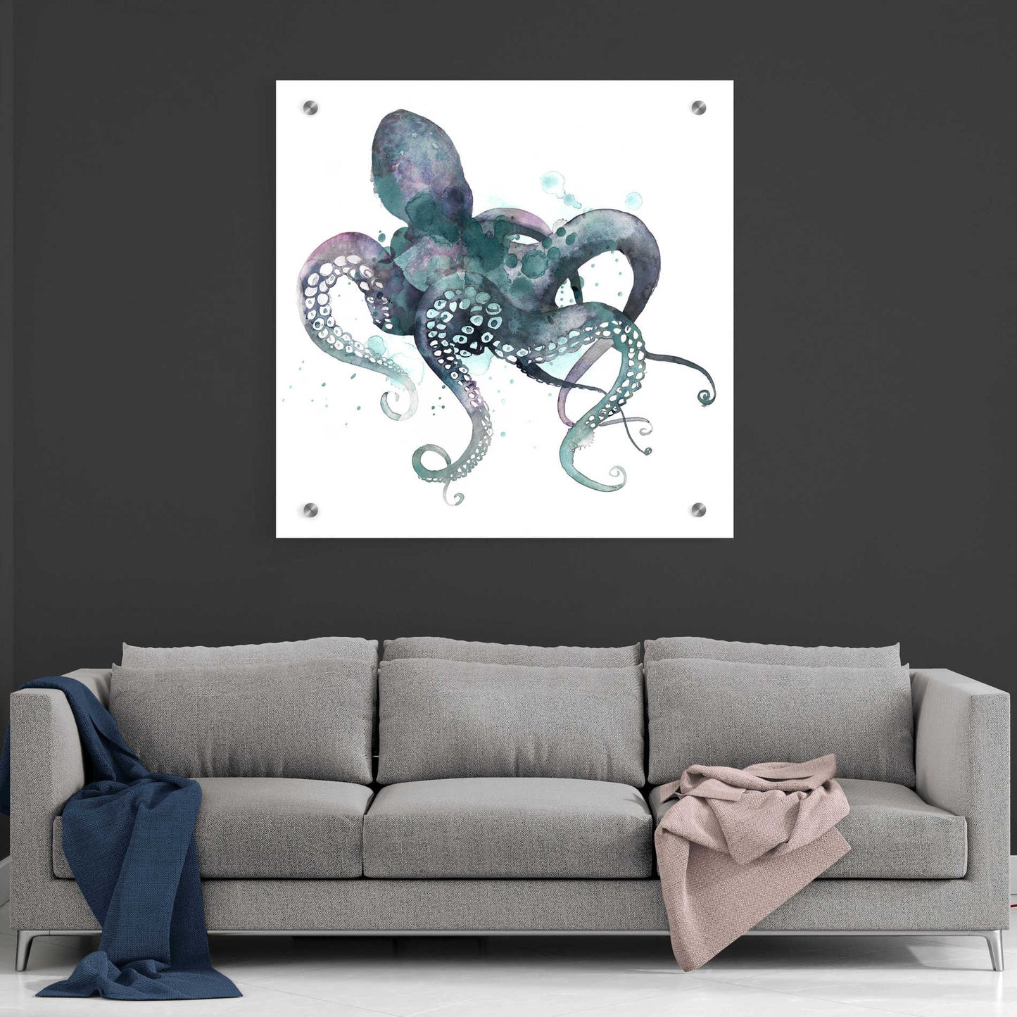 Epic Art 'Tentacles I' by Grace Popp, Acrylic Wall Glass,36x36