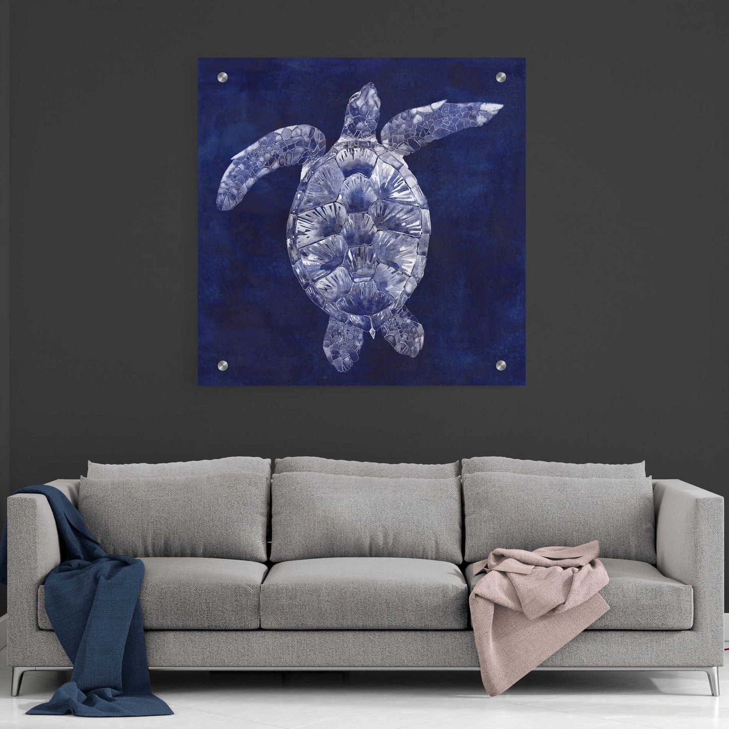 Epic Art 'Sea Turtle Shadow II' by Grace Popp, Acrylic Wall Glass,36x36