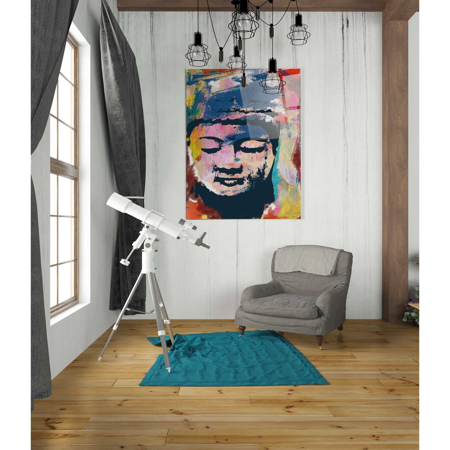 Epic Art 'Painted Buddha' by Linda Woods, Acrylic Glass Wall Art,24x36