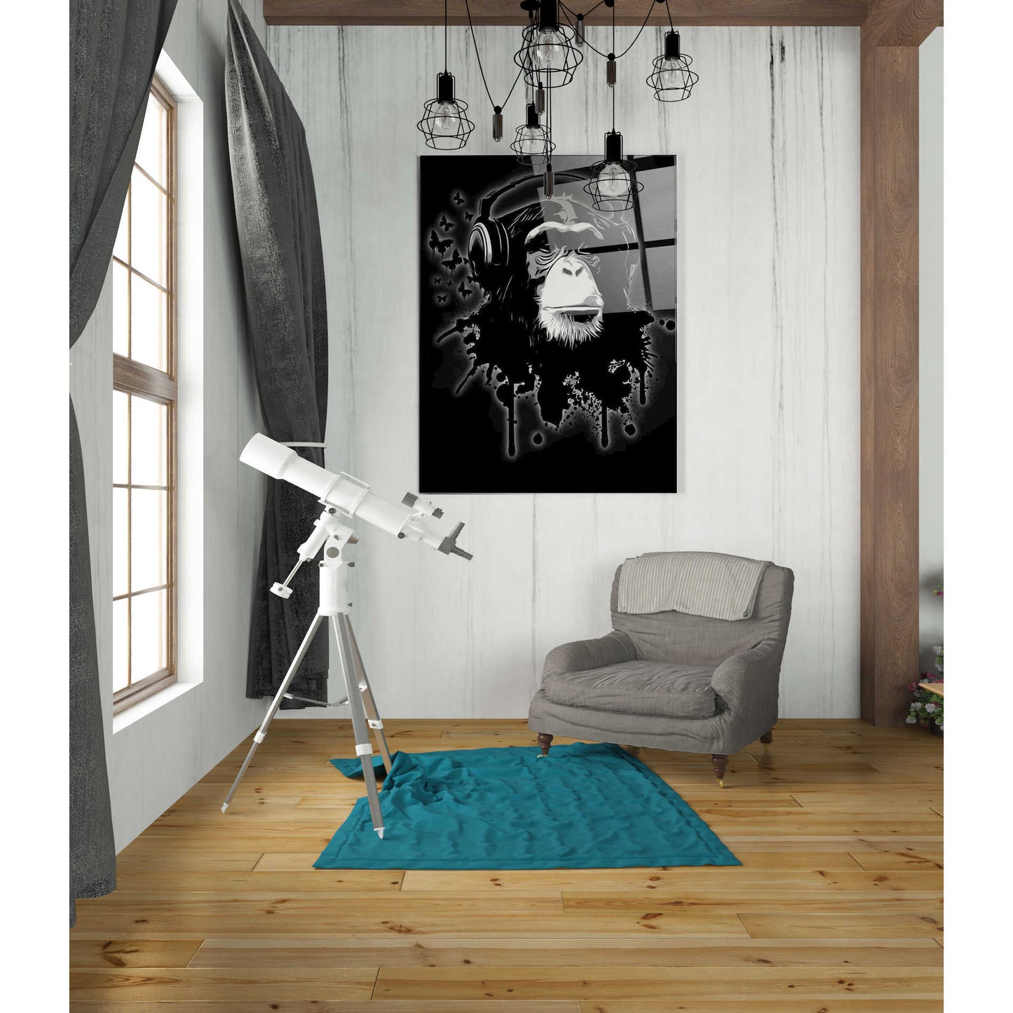 Epic Art 'Monkey Business Black' by Nicklas Gustafsson, Acrylic Glass Wall Art,24x36