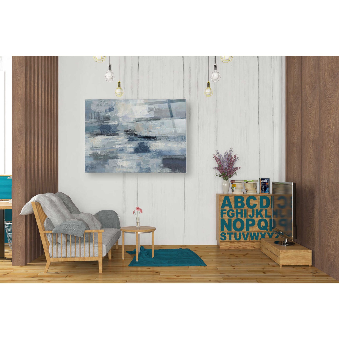 Epic Art 'Clear Water Indigo and Gray' by Silvia Vassileva, Acrylic Glass Wall Art,24x36