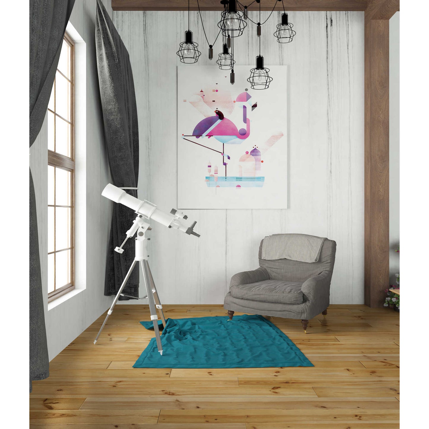 Epic Art 'Placido Flamingo' by Antony Squizzato, Acrylic Glass Wall Art,24x36