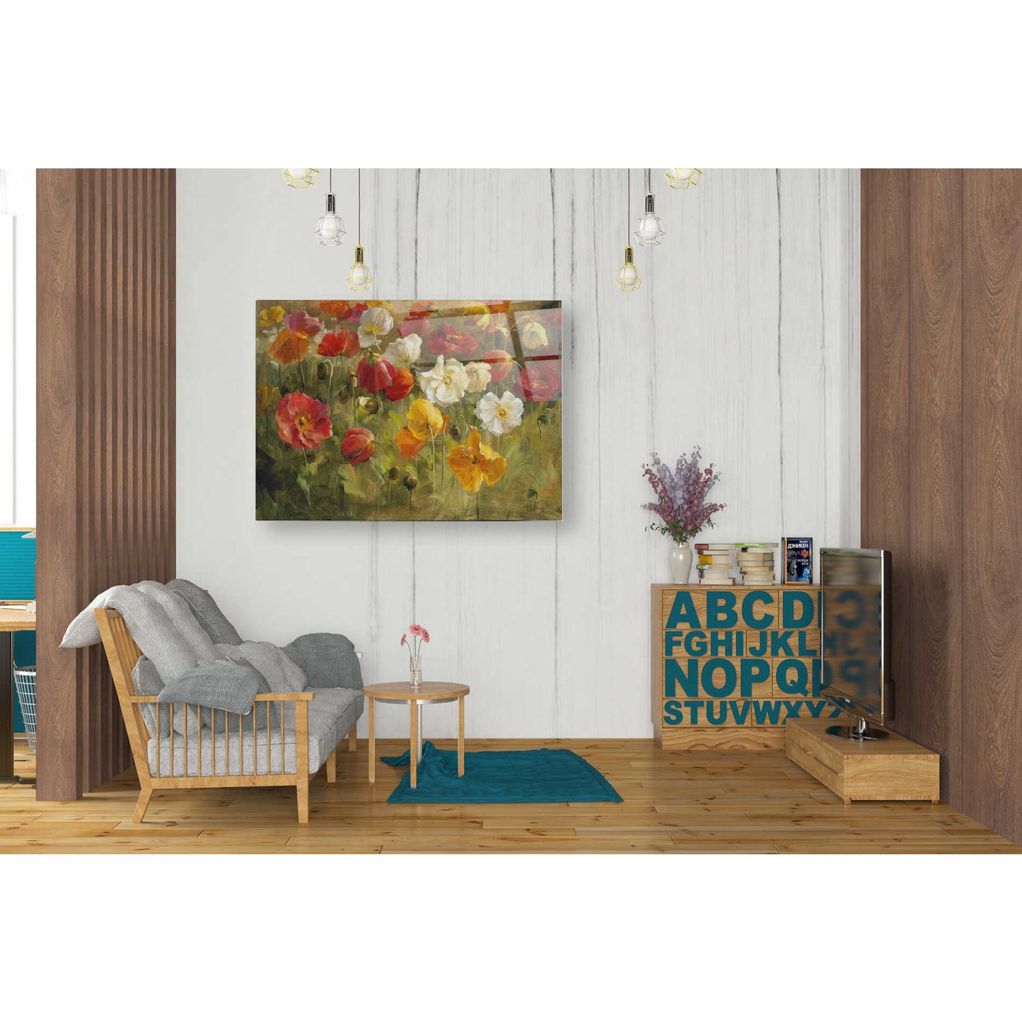 Epic Art 'Poppy Field' by Danhui Nai, Acrylic Glass Wall Art,24x36