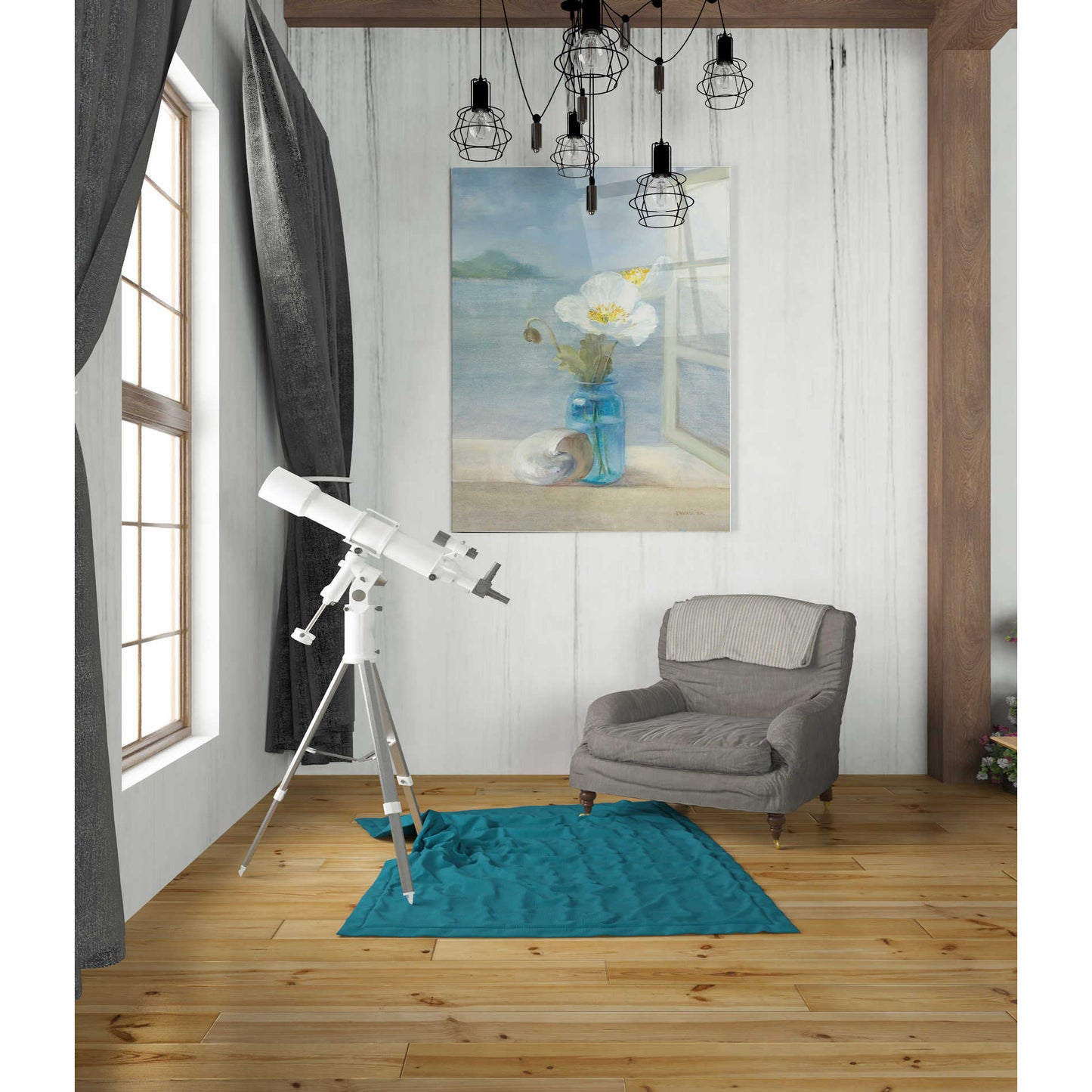 Epic Art 'Coastal Florals II' by Danhui Nai, Acrylic Glass Wall Art,24x36