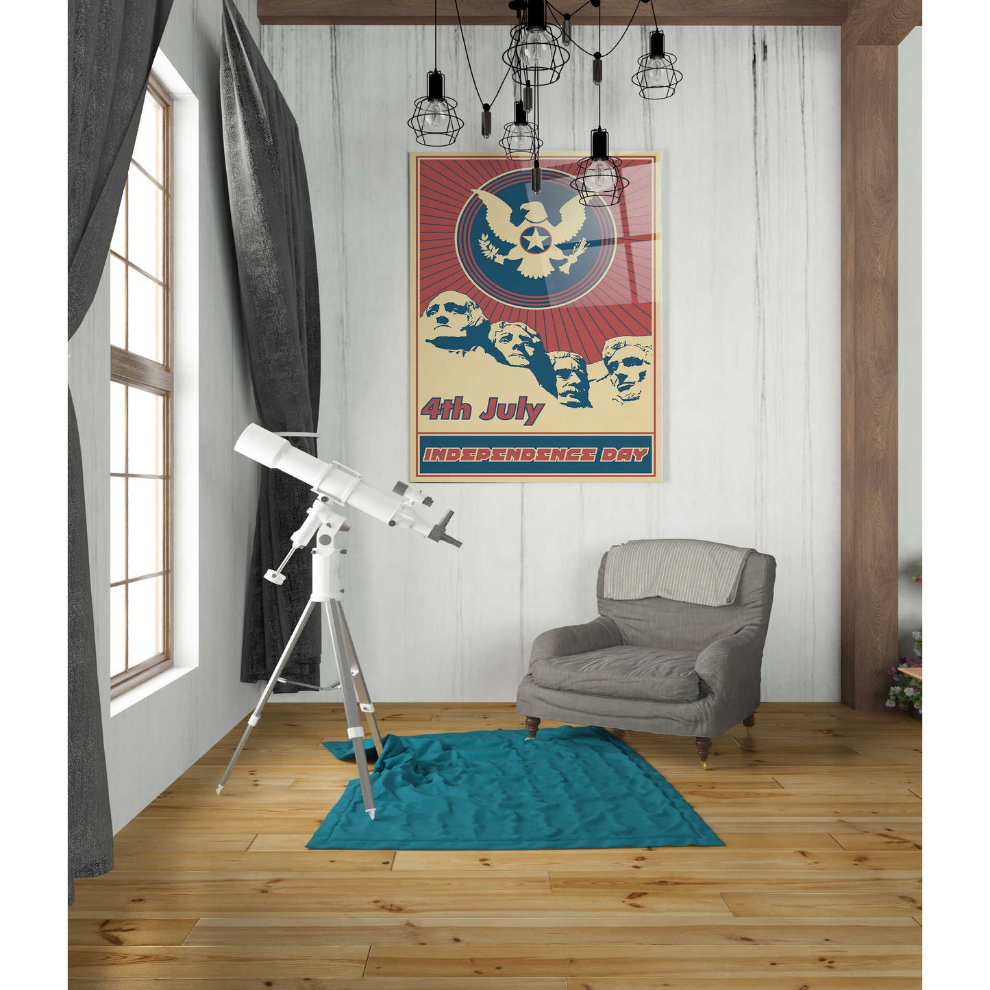 Epic Art 'Independence Day Rushmore' Acrylic Glass Wall Art,24x36