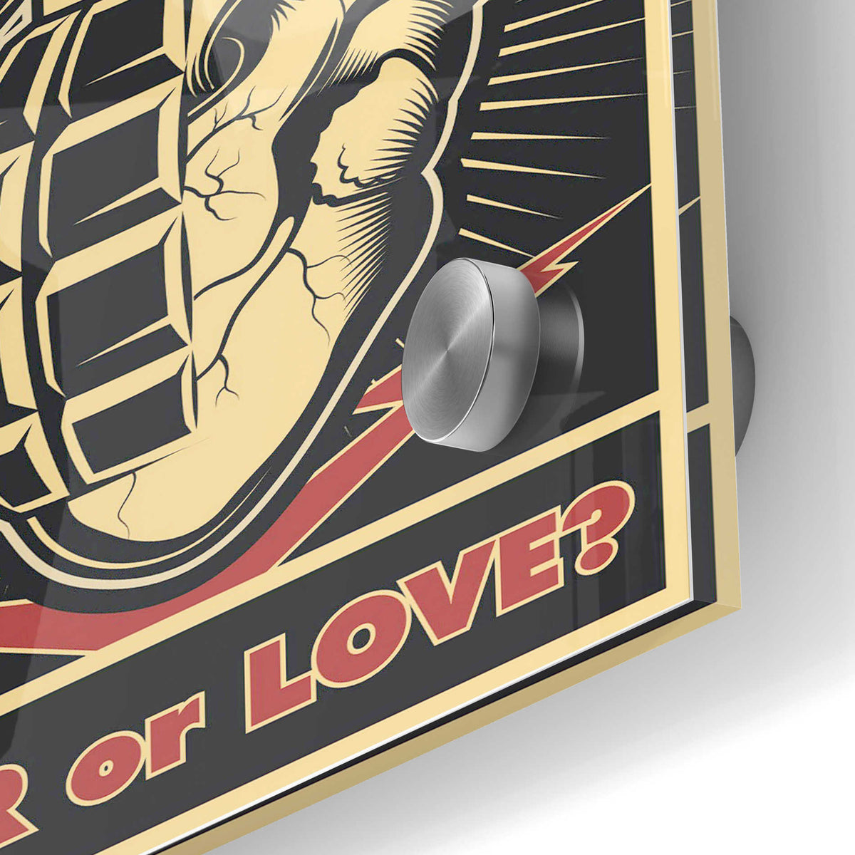 Epic Art 'War or Love' Acrylic Glass Wall Art,24x36
