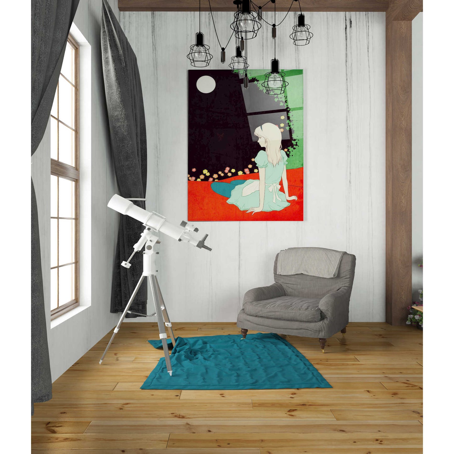 Epic Art 'Alice in the Moonlight' by Sai Tamiya, Acrylic Glass Wall Art,24x36