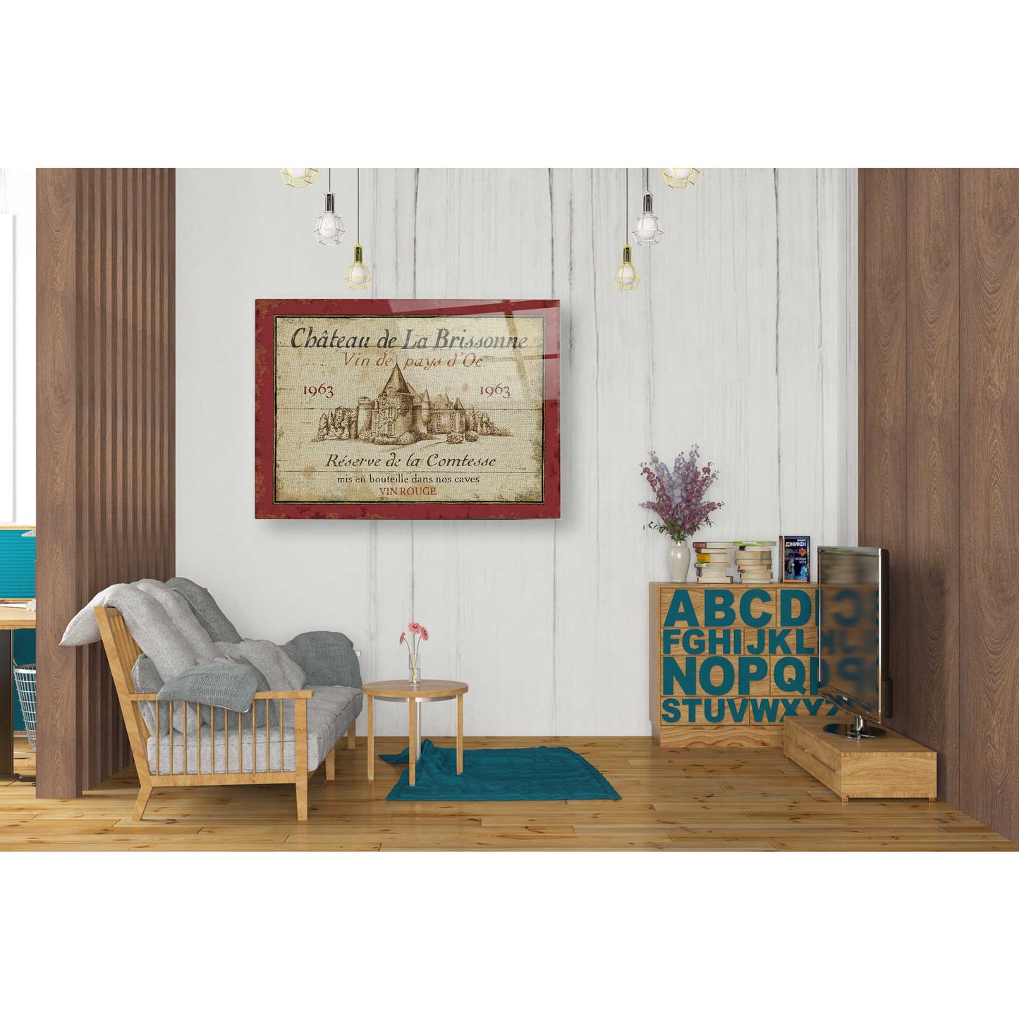 Epic Art 'French Wine Label I' by Daphne Brissonet, Acrylic Glass Wall Art,24x36