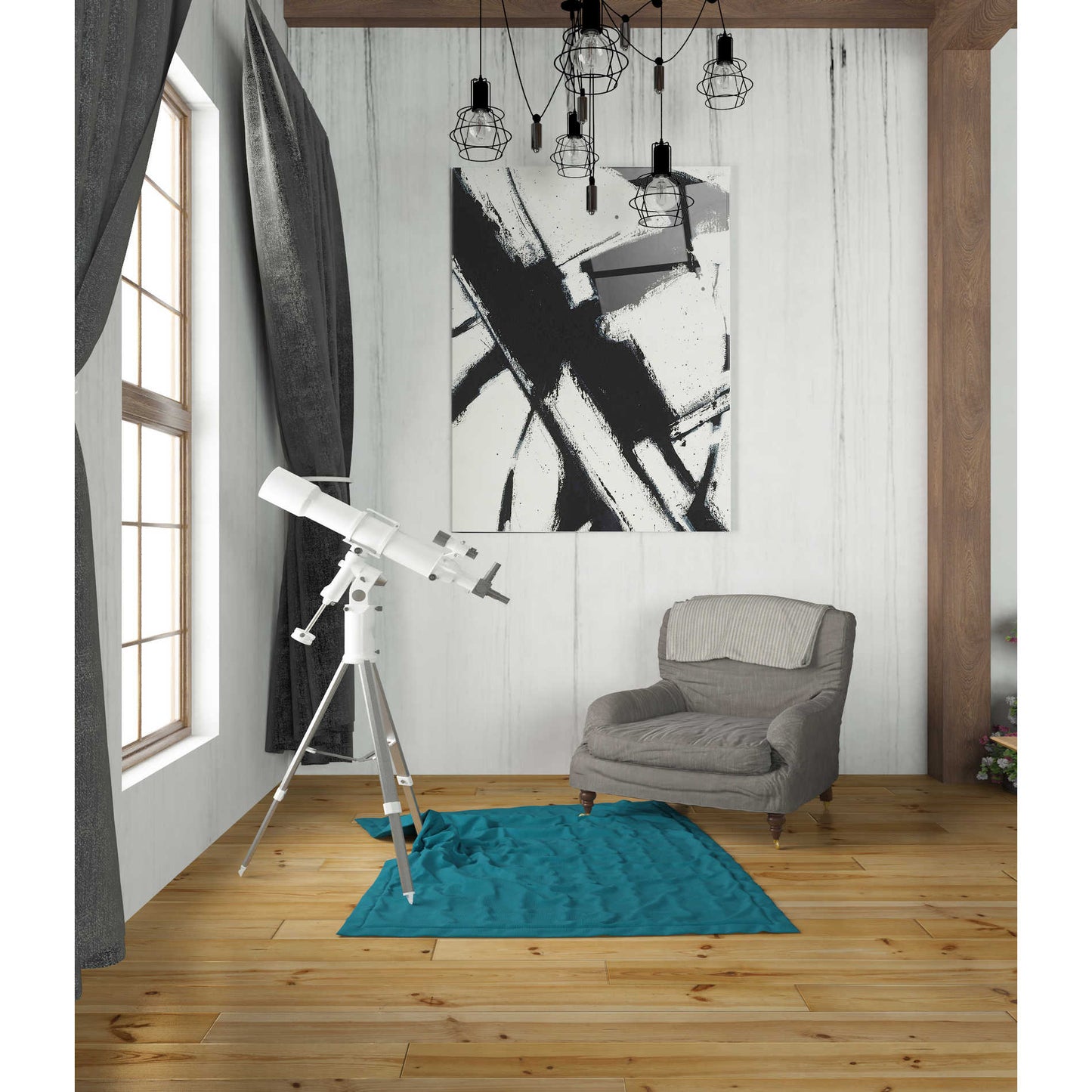 Epic Art 'Expression Abstract I White Crop' by Shirley Novak, Acrylic Glass Wall Art,24x36