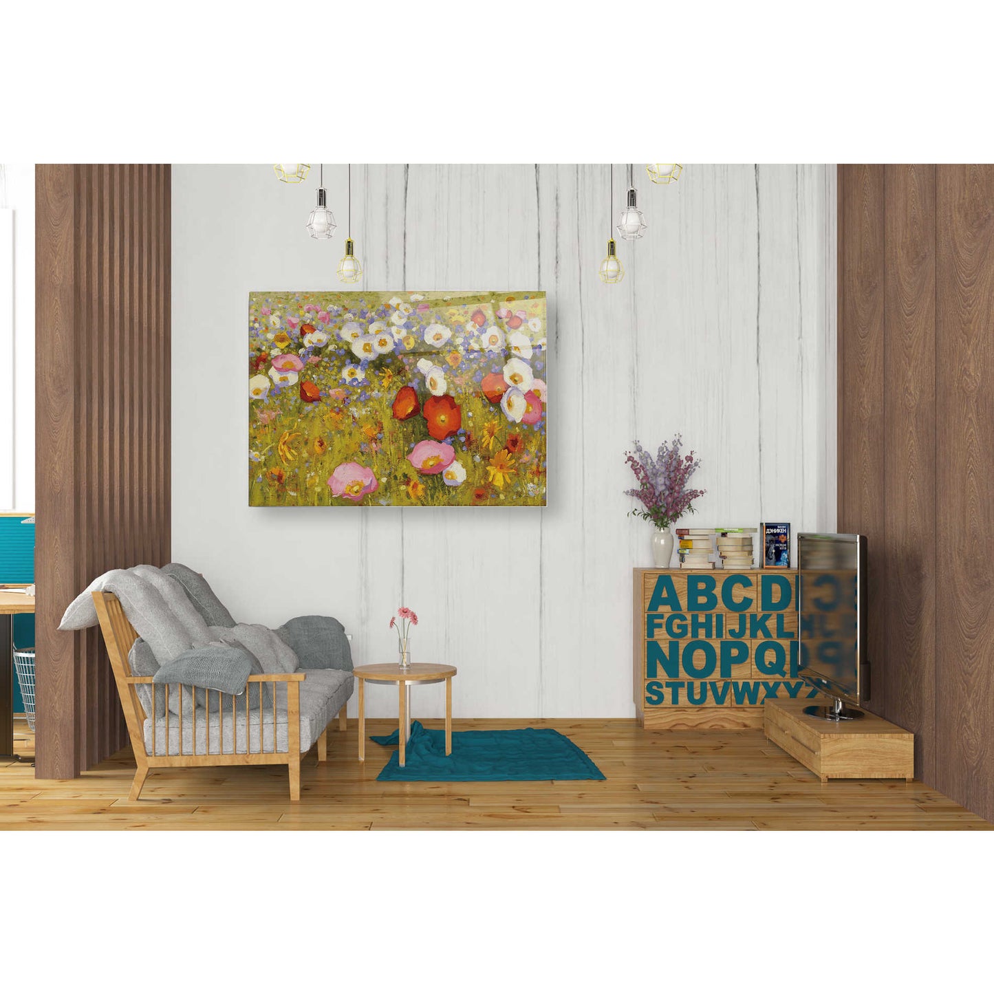 Epic Art 'Champ de Fleur III' by Shirley Novak, Acrylic Glass Wall Art,24x36