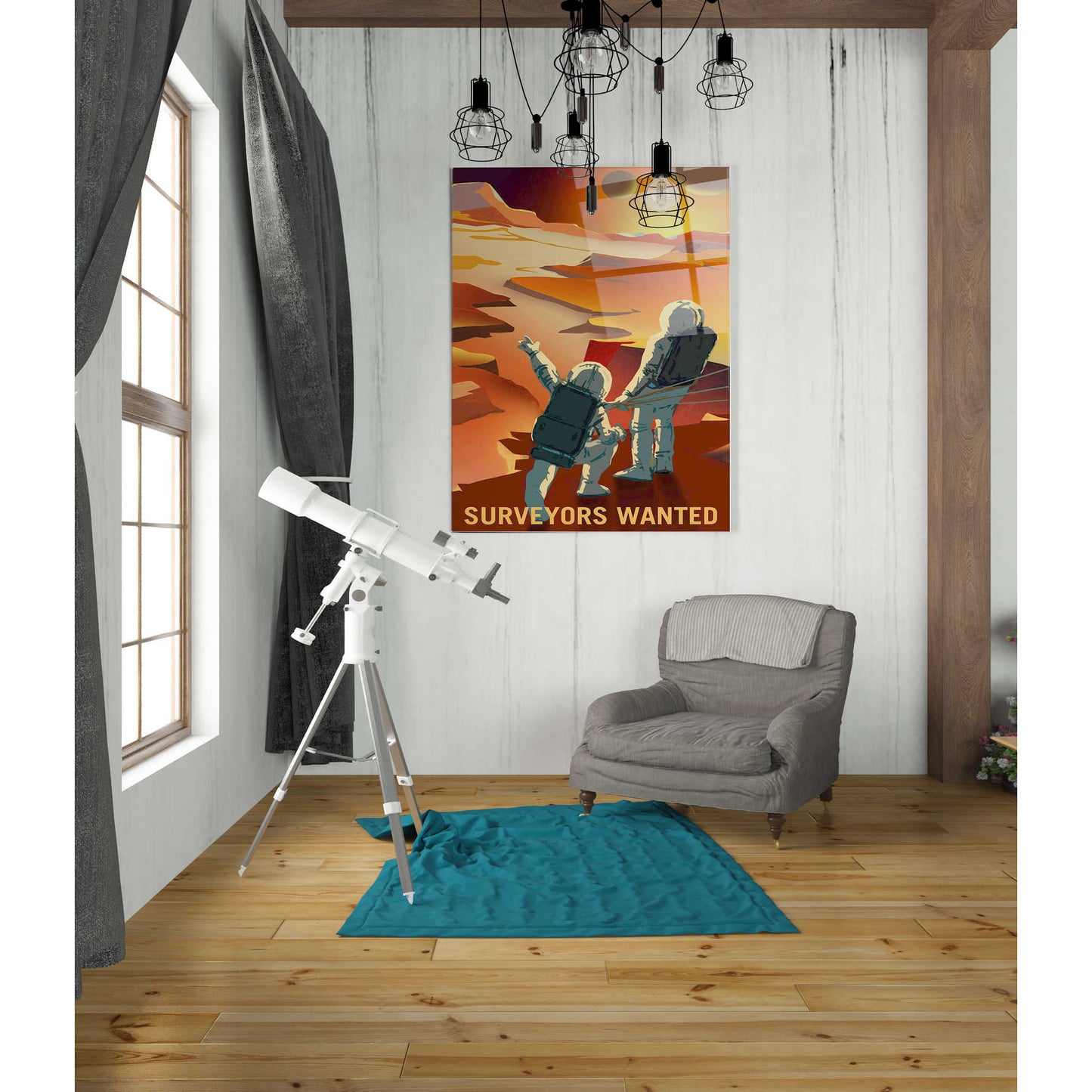 Epic Art 'Mars Explorer Series: Surveyors Wanted' Acrylic Glass Wall Art,24x36