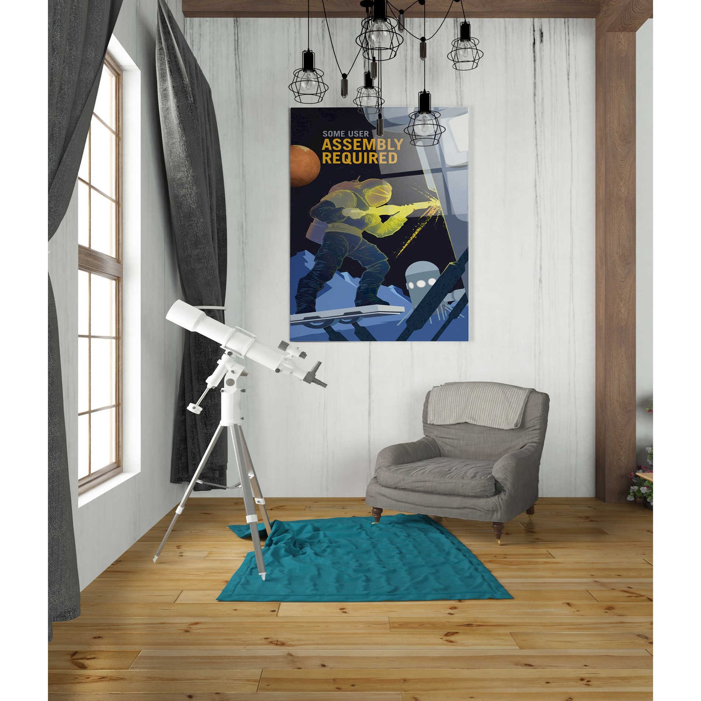 Epic Art 'Mars Explorer Series: Some User Assembly Required' Space Acrylic Glass Wall Art,24x36