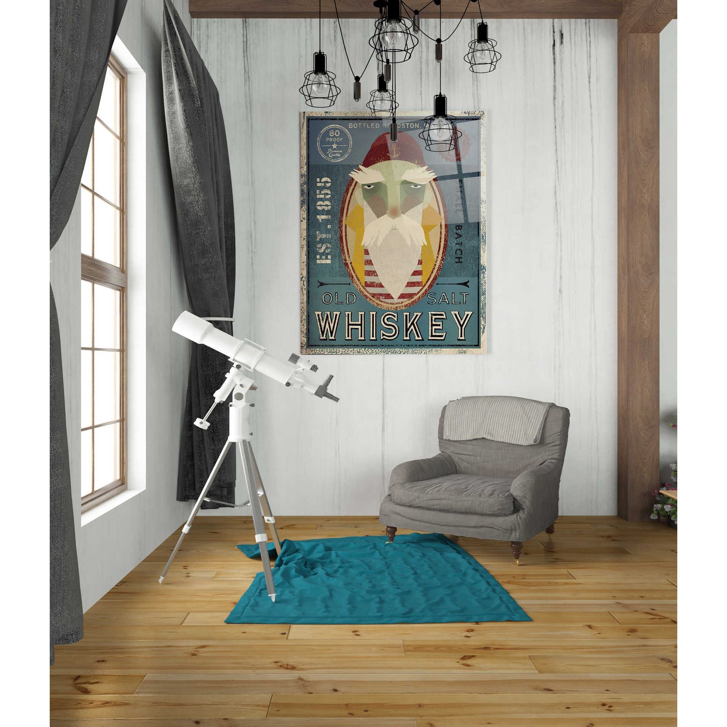 Epic Art 'Fisherman VIII Old Salt Whiskey' by Ryan Fowler, Acrylic Glass Wall Art,24x36