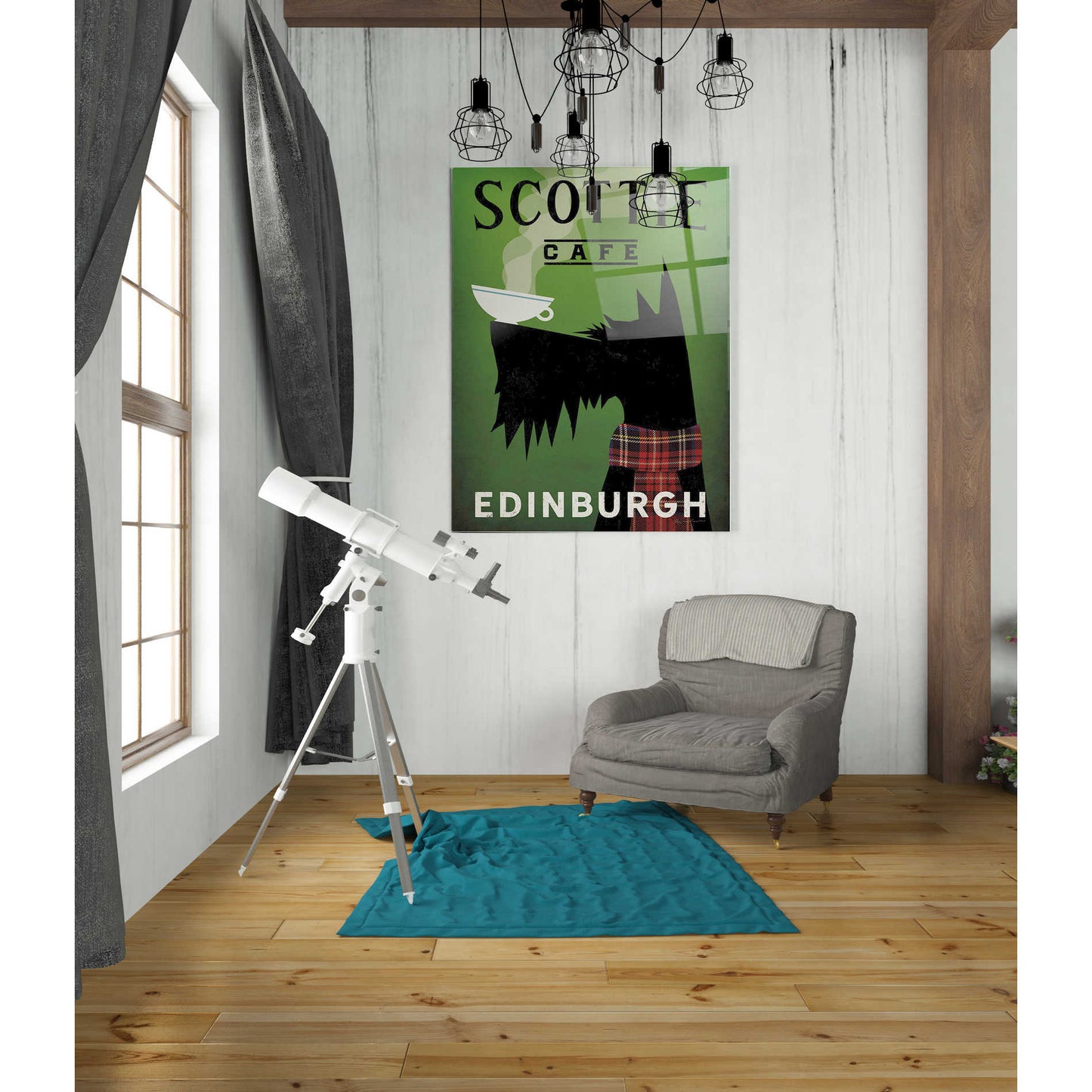 Epic Art 'Scottie Cafe' by Ryan Fowler, Acrylic Glass Wall Art,24x36