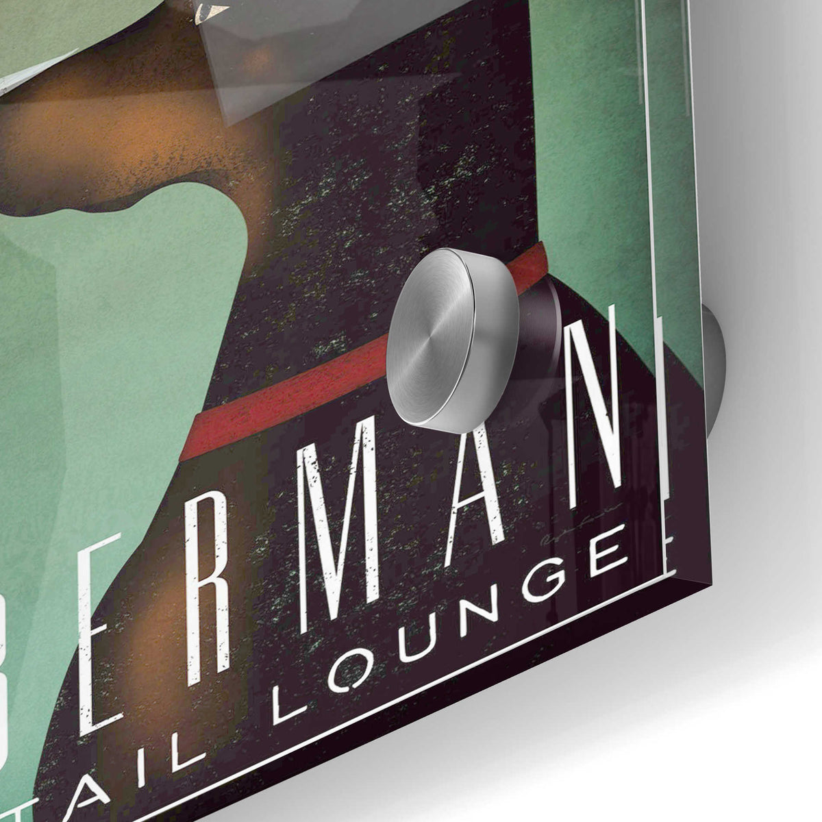 Epic Art 'Doberman Martini' by Ryan Fowler, Acrylic Glass Wall Art,24x36