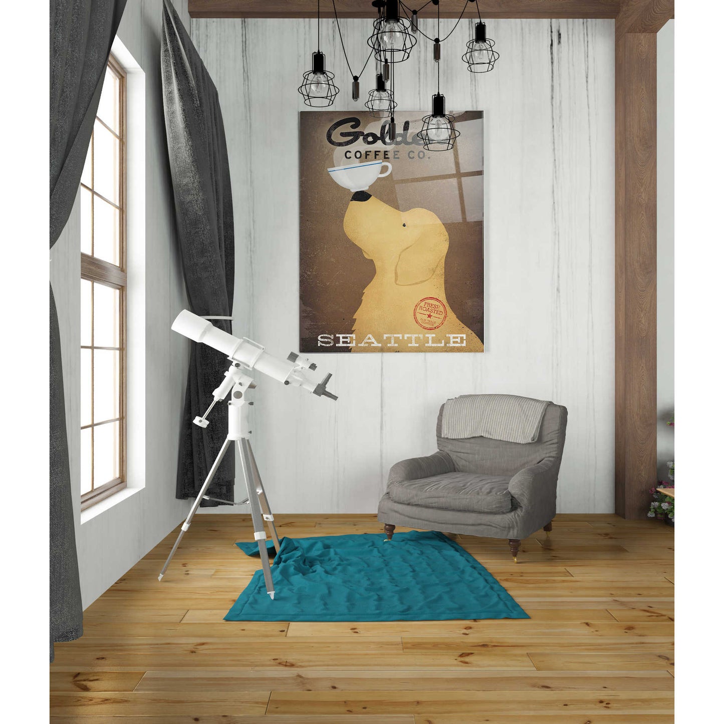 Epic Art 'Golden Coffee Co' by Ryan Fowler, Acrylic Glass Wall Art,24x36