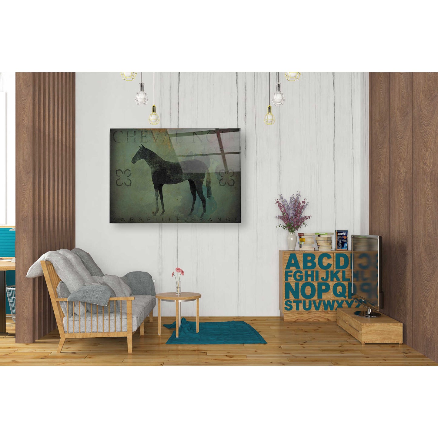 Epic Art 'Cheval Noir v1' by Ryan Fowler, Acrylic Glass Wall Art,24x36