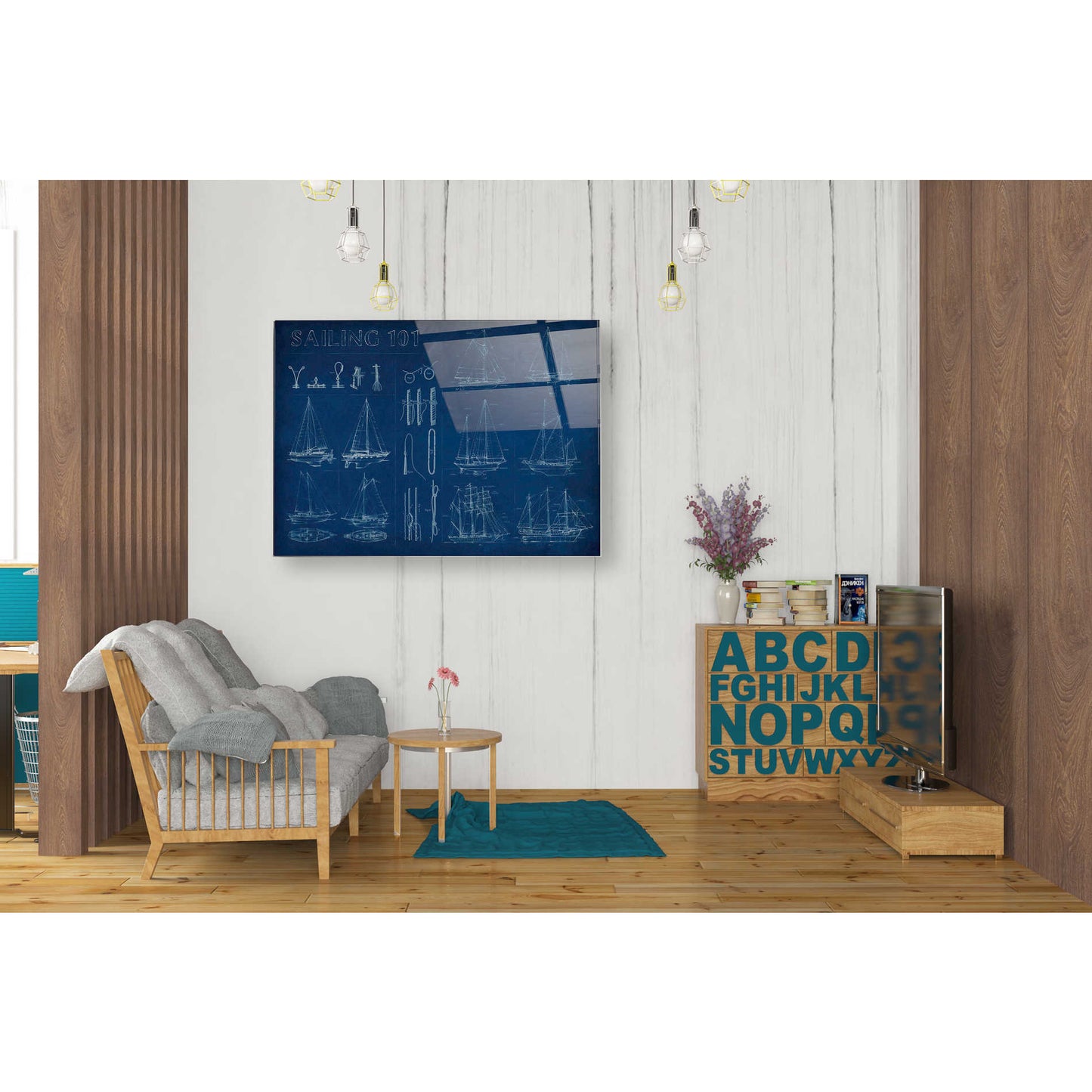 Epic Art 'Sailing Infograph' by Ethan Harper Acrylic Glass Wall Art,24x36