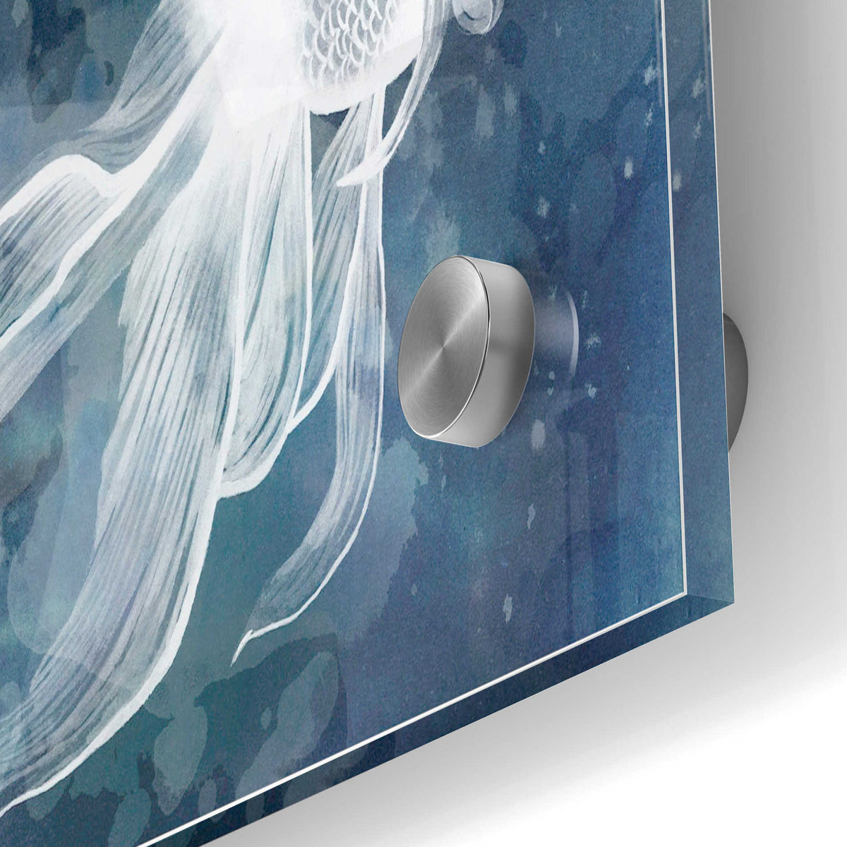 Epic Art 'Indigo Fish II' by Grace Popp Acrylic Glass Wall Art,24x36