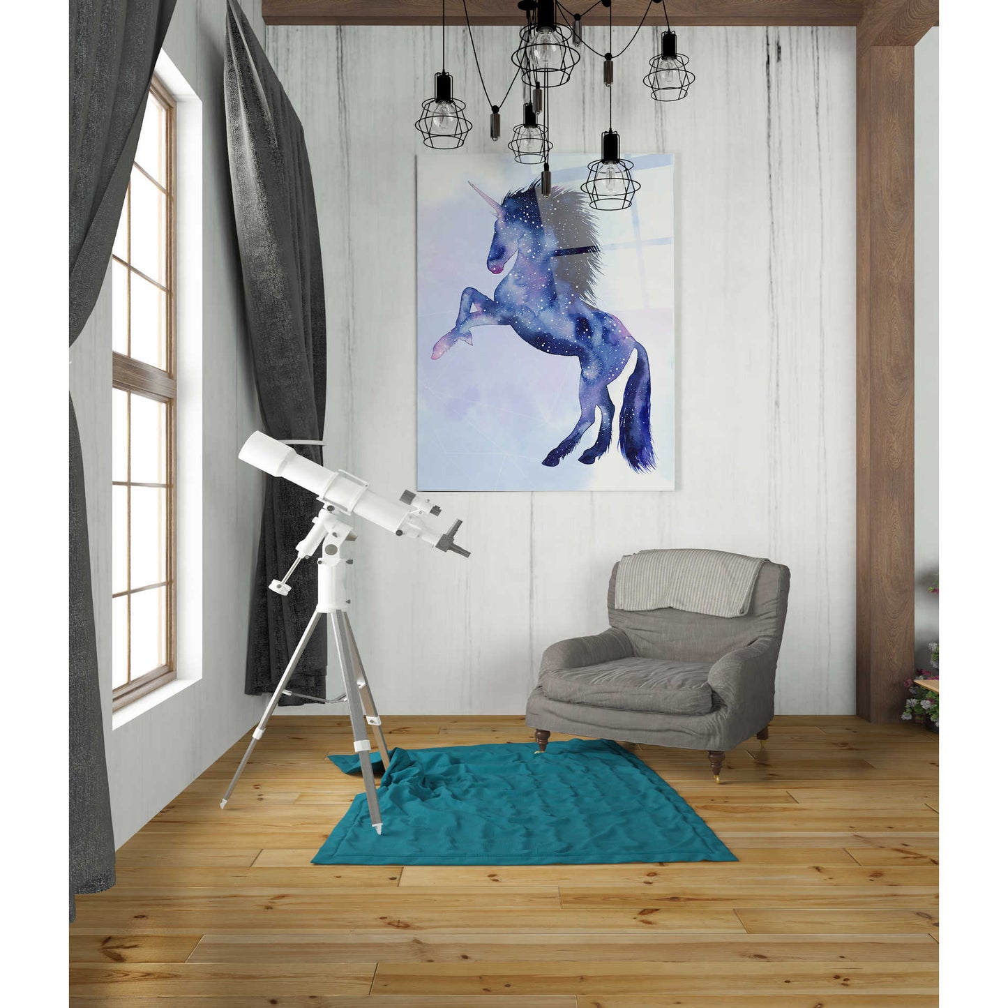 Epic Art 'Unicorn Universe IV' by Grace Popp Acrylic Glass Wall Art,24x36