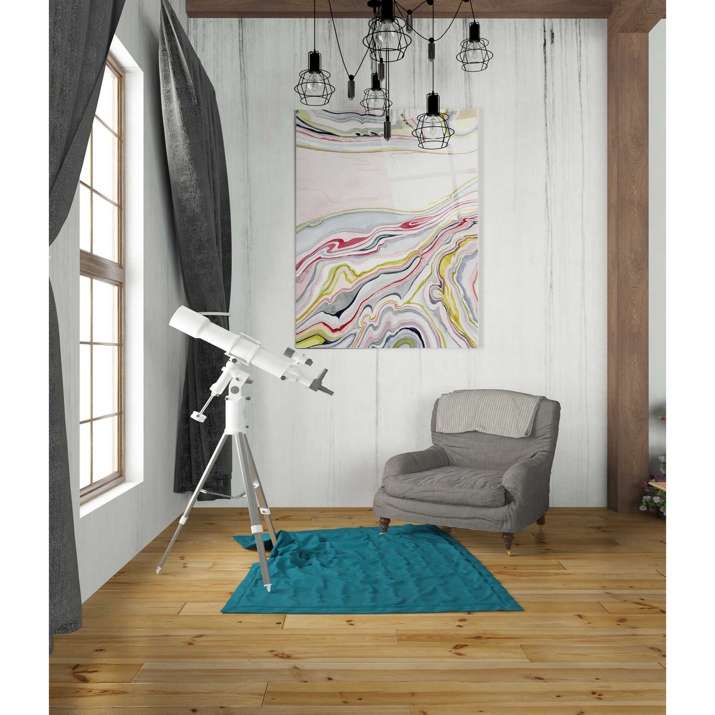 Epic Art 'Watercolor Marbling I' by Grace Popp Acrylic Glass Wall Art,24x36