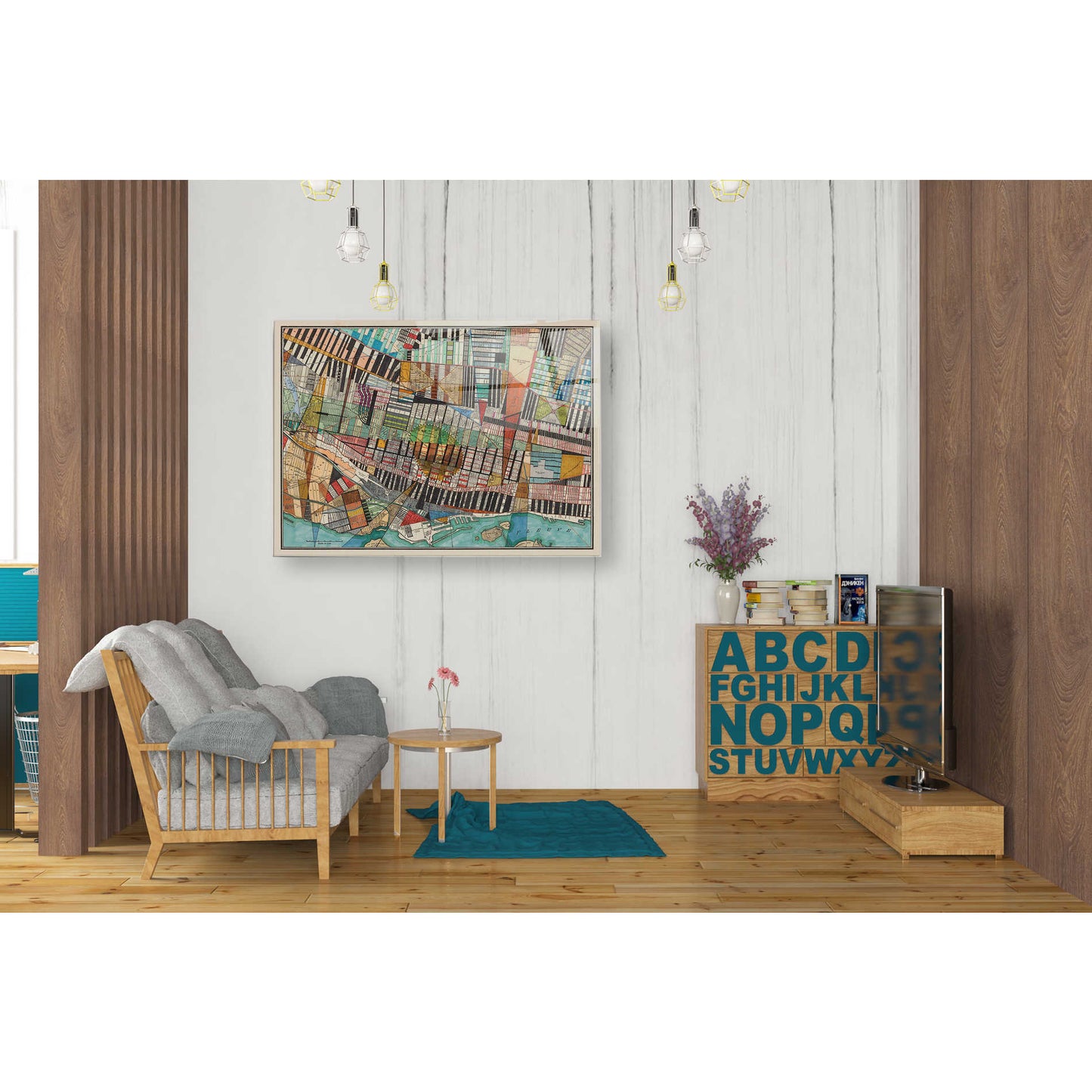 Epic Art 'Modern Map of Montreal' by Nikki Galapon Acrylic Glass Wall Art,24x36