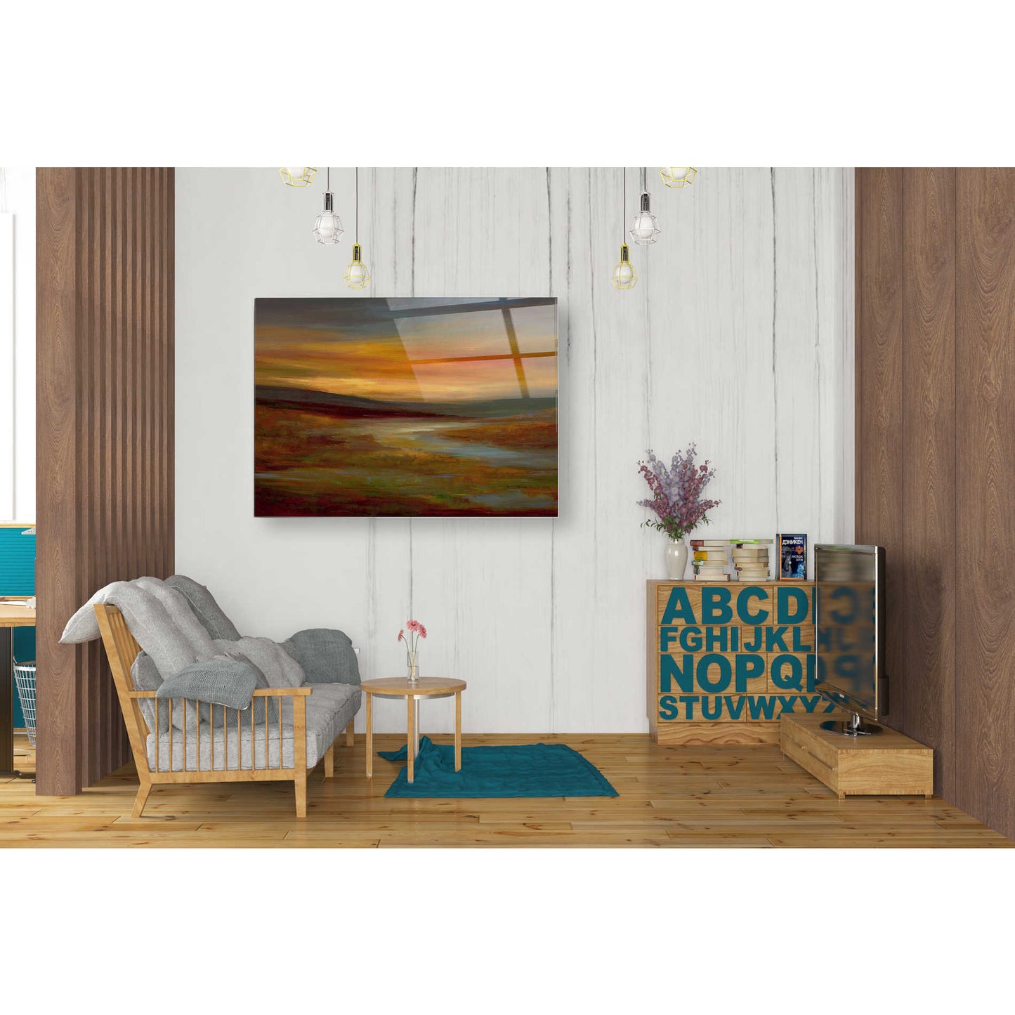 Epic Art 'Evening Sky' by Sheila Finch Acrylic Glass Wall Art,24x36