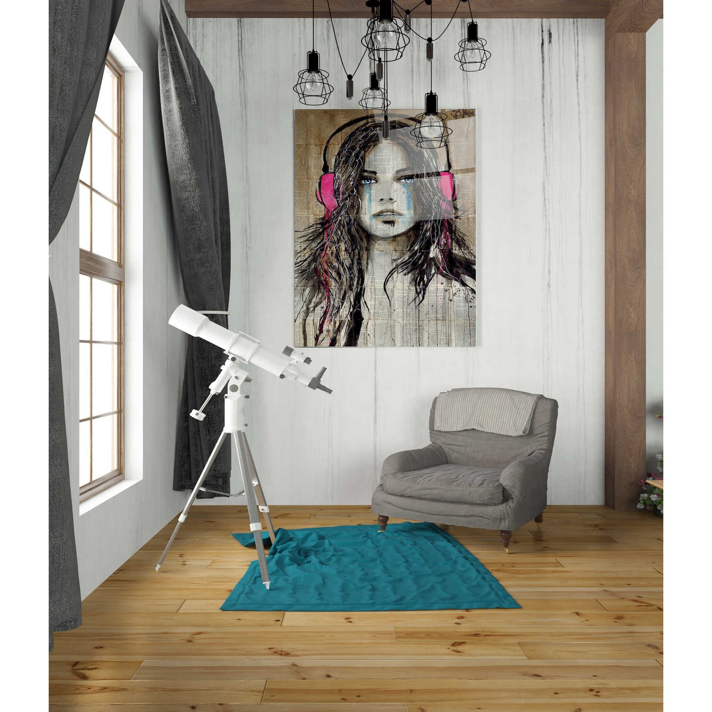 Epic Art 'Wiredforsound' by Loui Jover, Acrylic Glass Wall Art,24x36