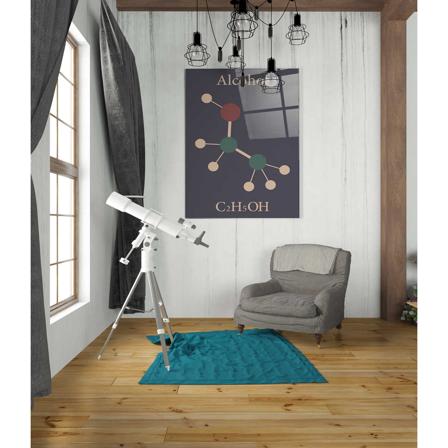 Epic Art 'Alcohol Molecule' Acrylic Glass Wall Art,24x36