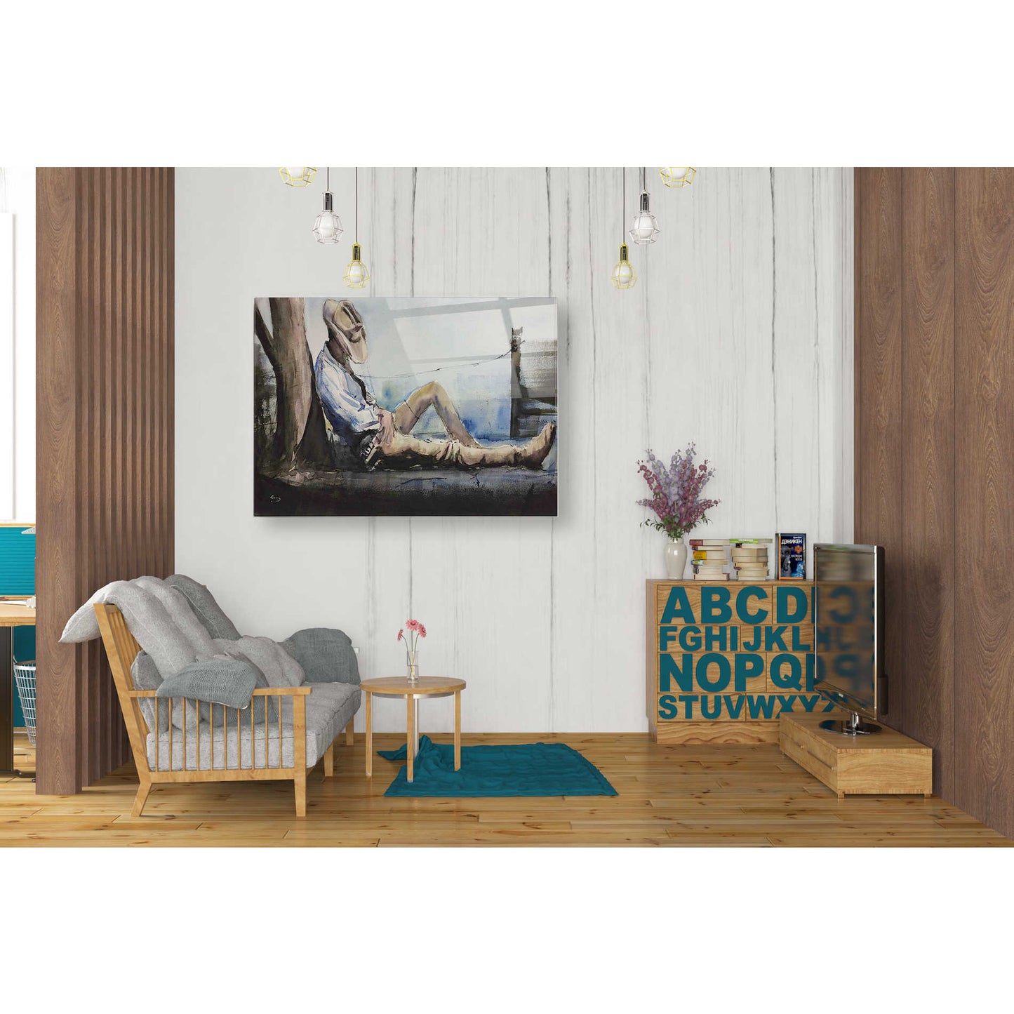 Epic Art 'Nap Time' by Oscar Alvarez Pardo, Acrylic Glass Wall Art,24x36