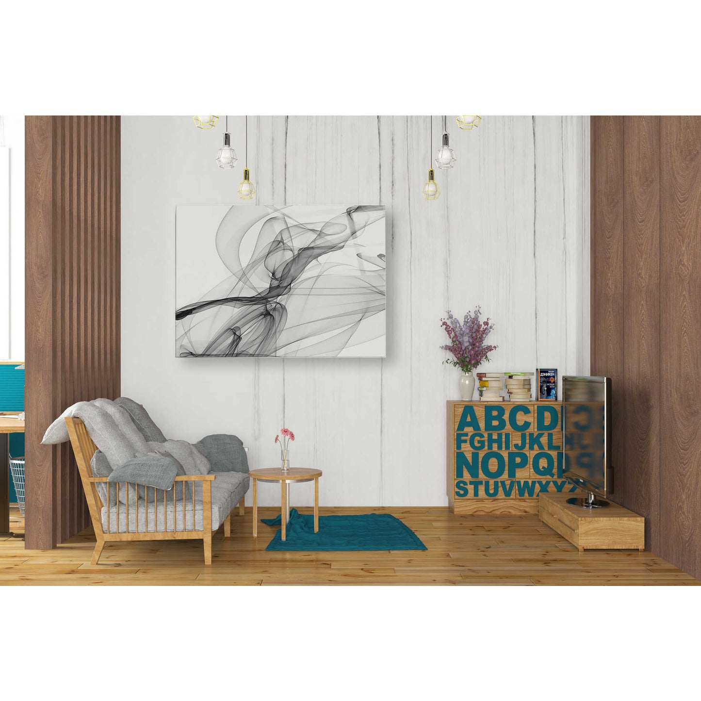 Epic Art 'Abstract Black and White 18-21' by Irena Orlov, Acrylic Glass Wall Art,24x36