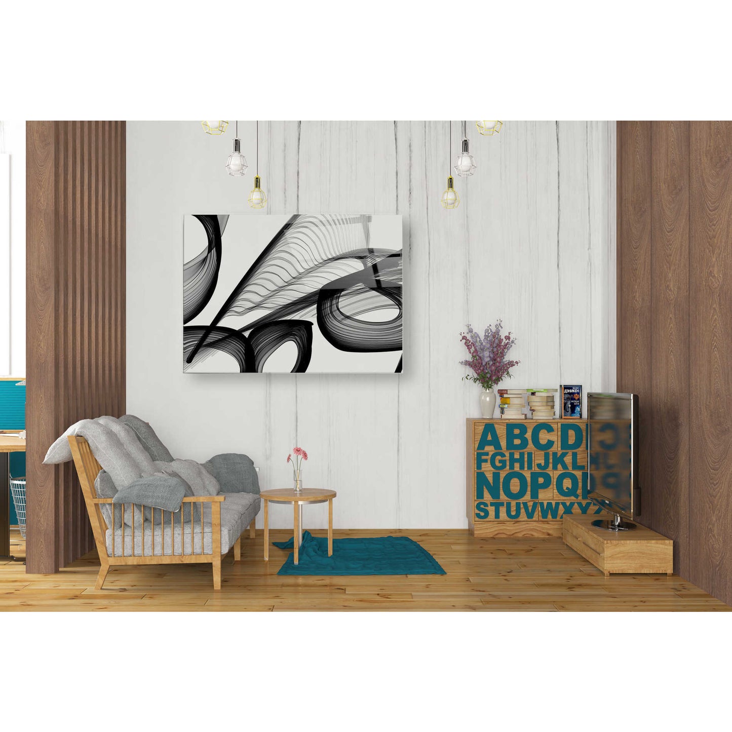 Epic Art 'Abstract Black and White 22-21' by Irena Orlov, Acrylic Glass Wall Art,24x36