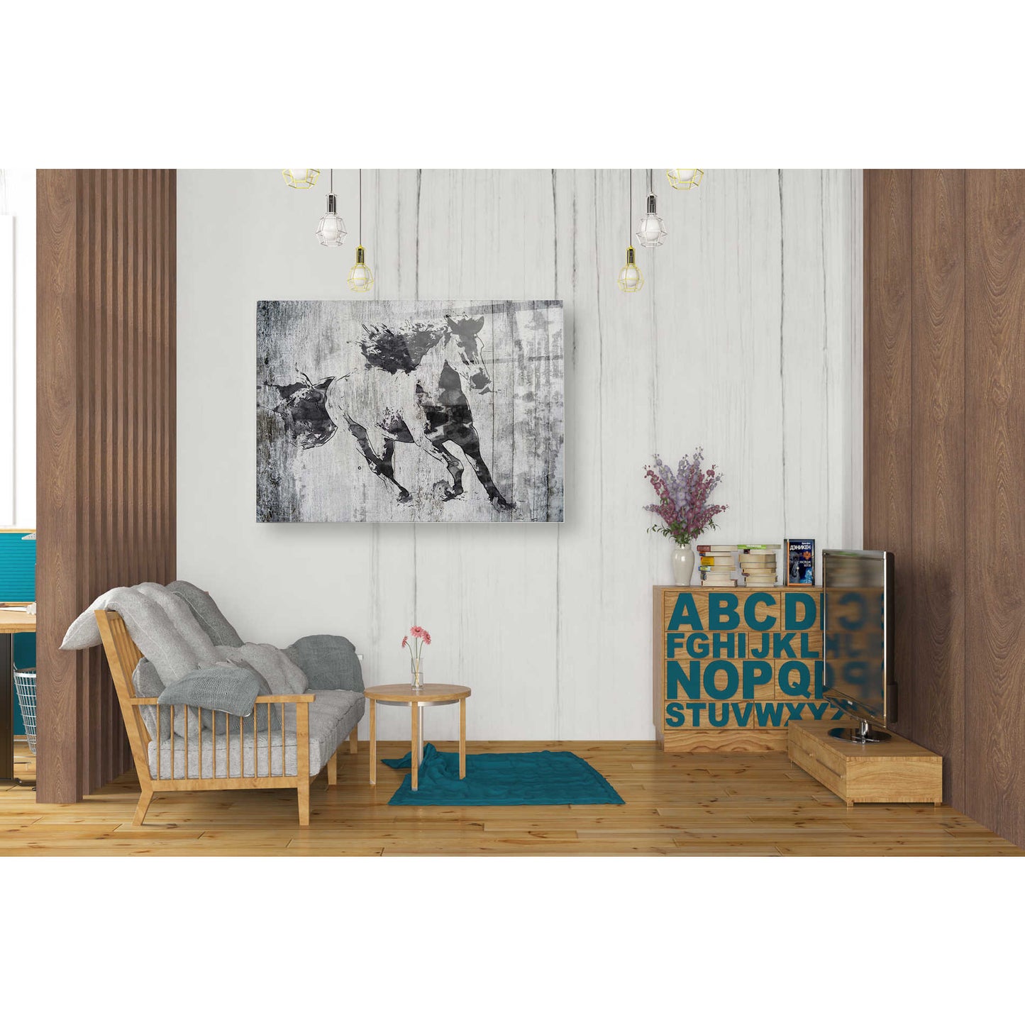 Epic Art 'Running Black Horse 1' by Irena Orlov, Acrylic Glass Wall Art,24x36