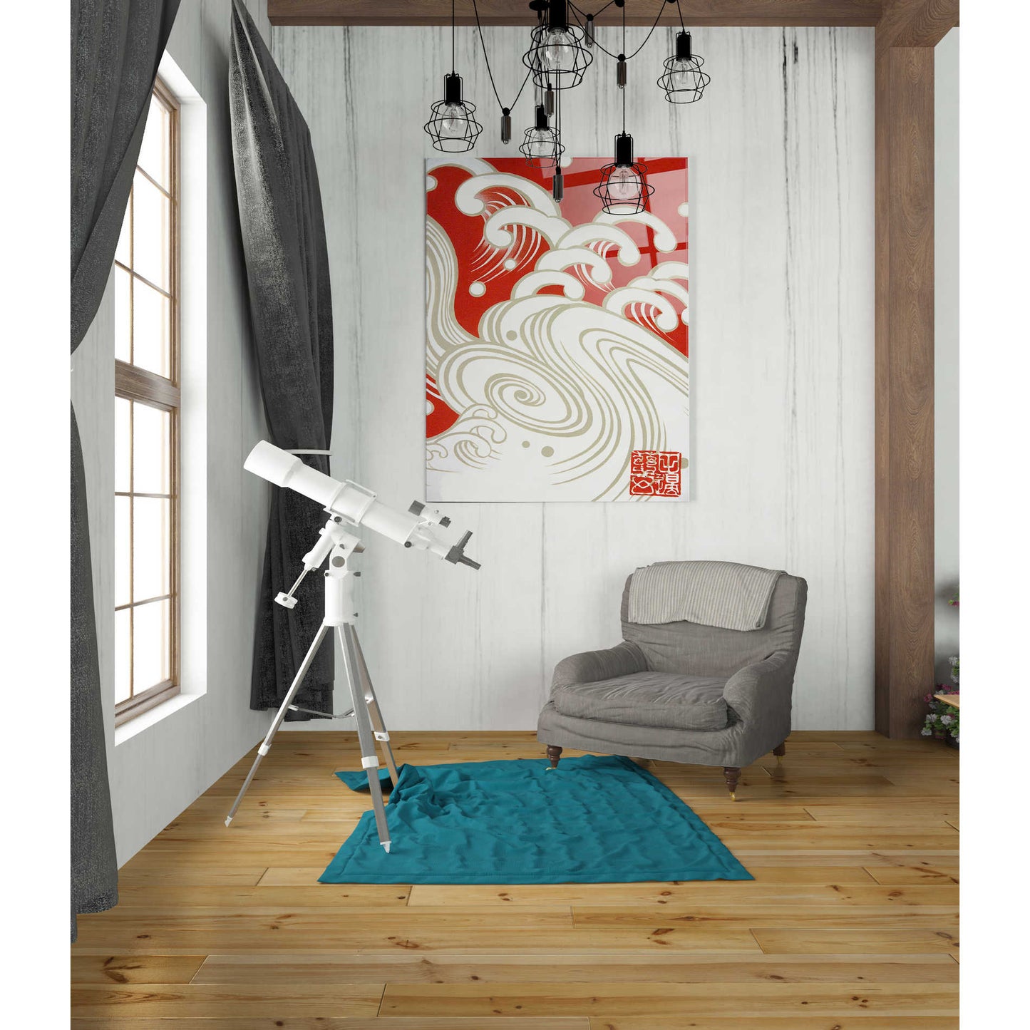 Epic Art 'Wave A' by Zigen Tanabe, Acrylic Glass Wall Art,24x36