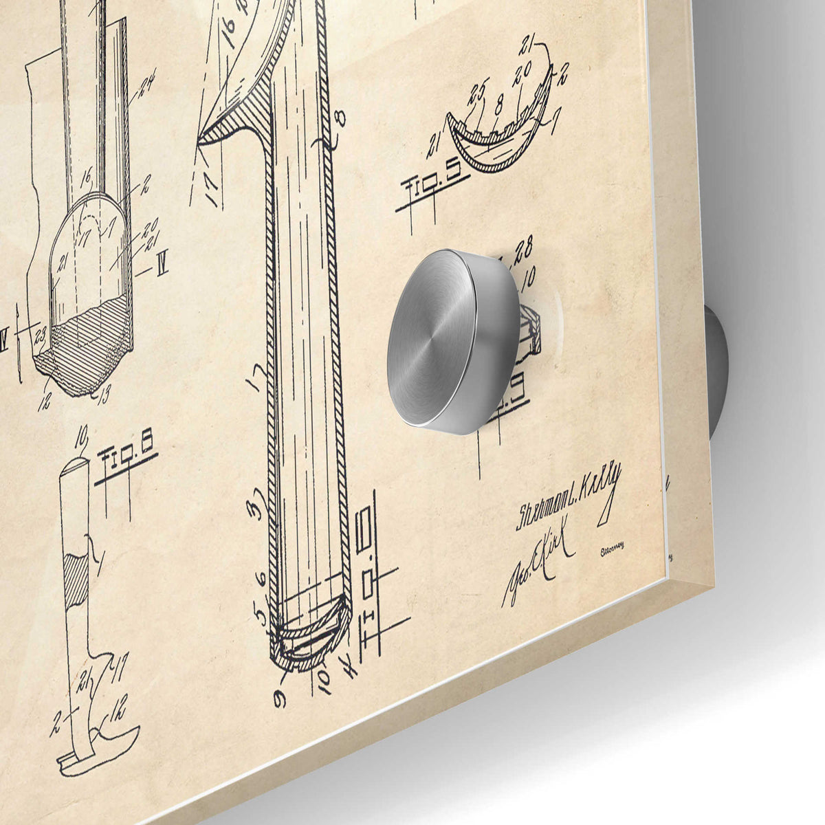Epic Art 'Ice Cream Scoop Blueprint Patent Parchment' Acrylic Glass Wall Art,24x36