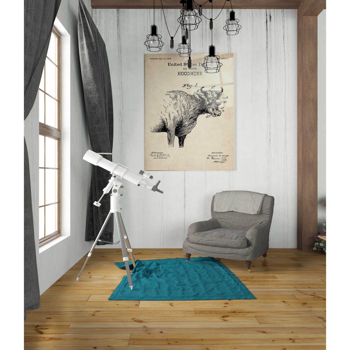 Epic Art 'Hoodwink Blueprint Patent Parchment' Acrylic Glass Wall Art,24x36