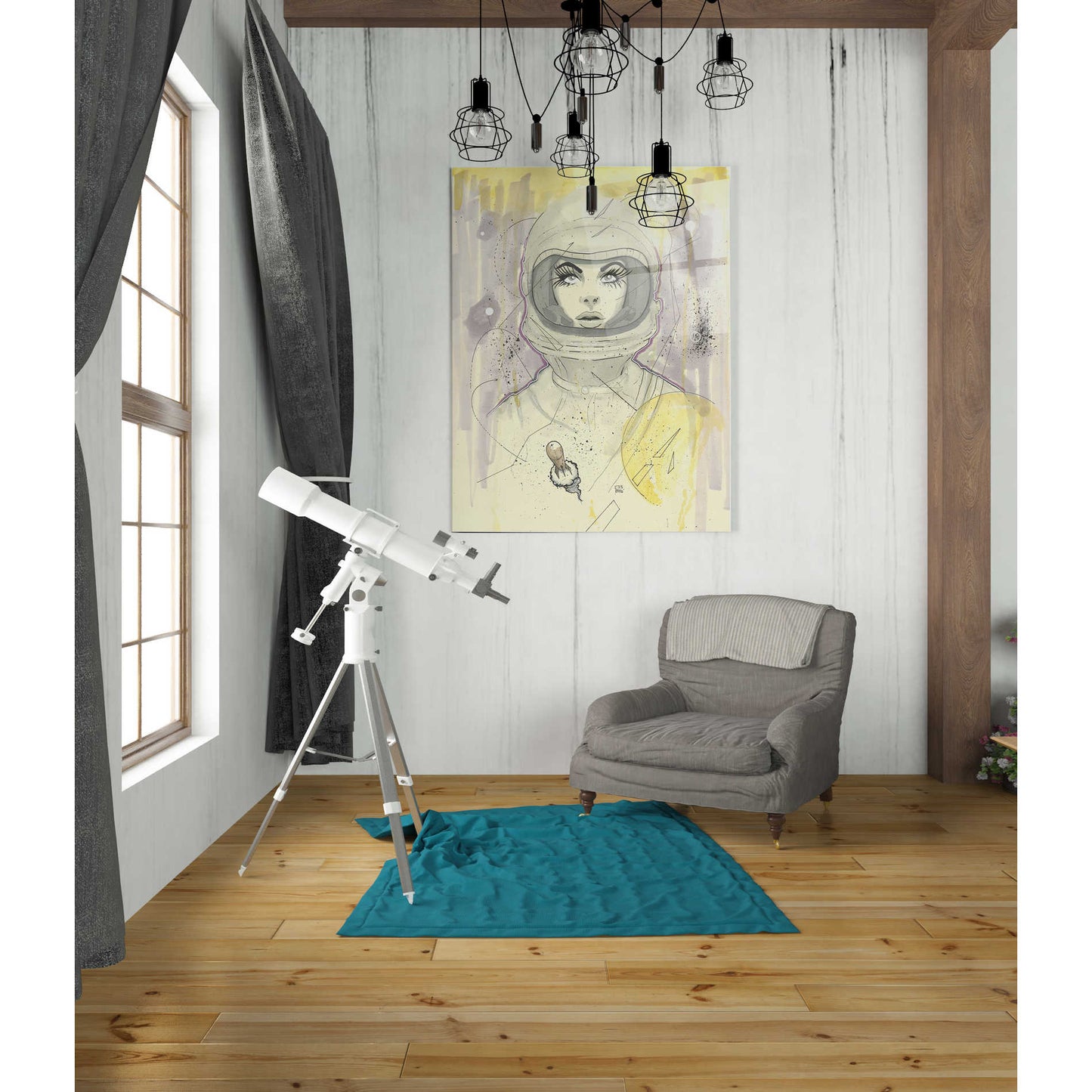 Epic Art 'Space Queen Gold' by Craig Snodgrass, Acrylic Glass Wall Art,24x36