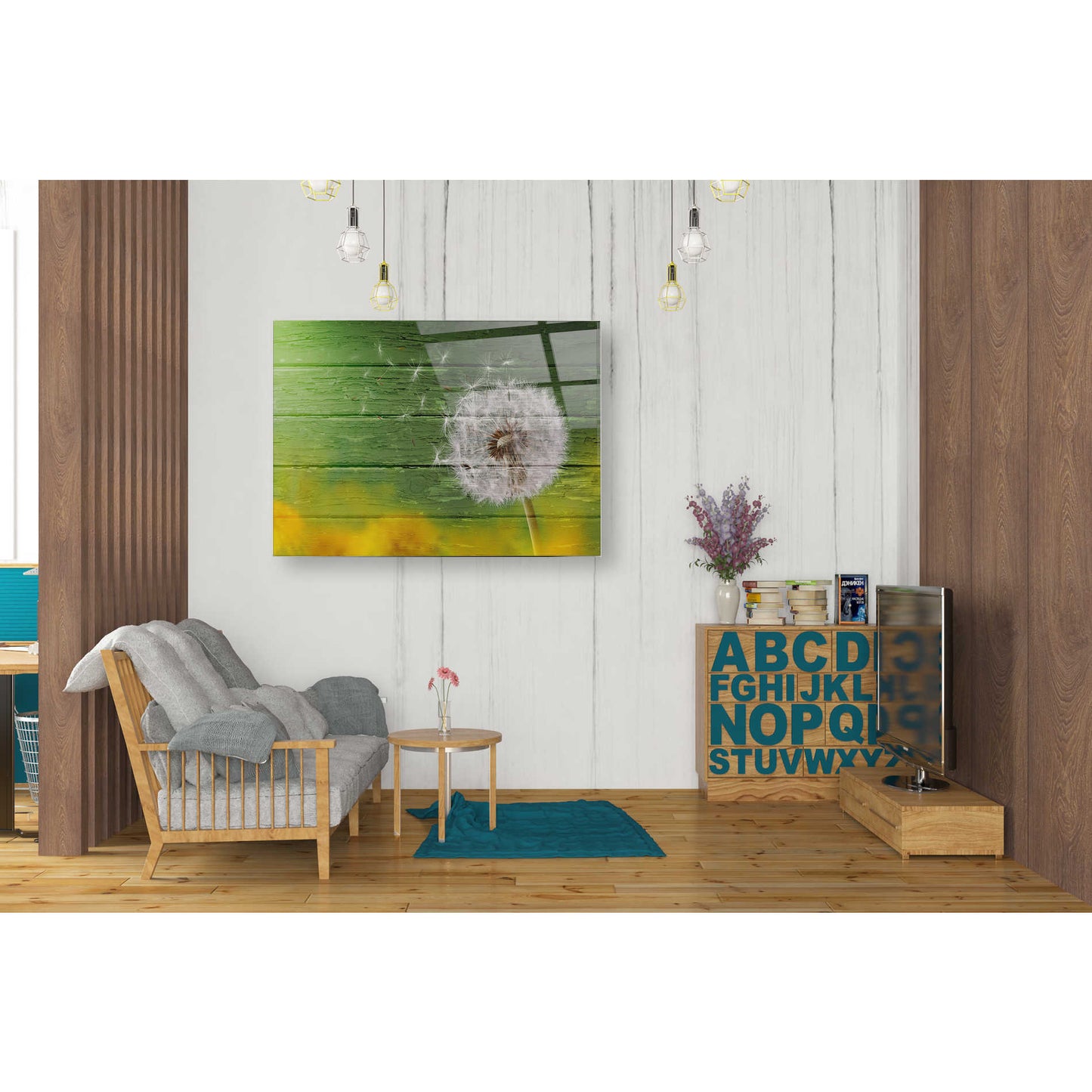 Epic Art "Wood Series: Dandi Green" Acrylic Glass Wall Art,24x36
