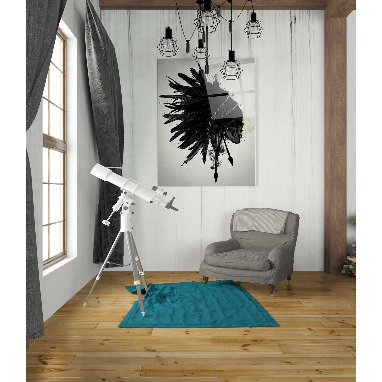 Epic Art 'Warbonnet Skull' by Nicklas Gustafsson, Acrylic Glass Wall Art,24x36