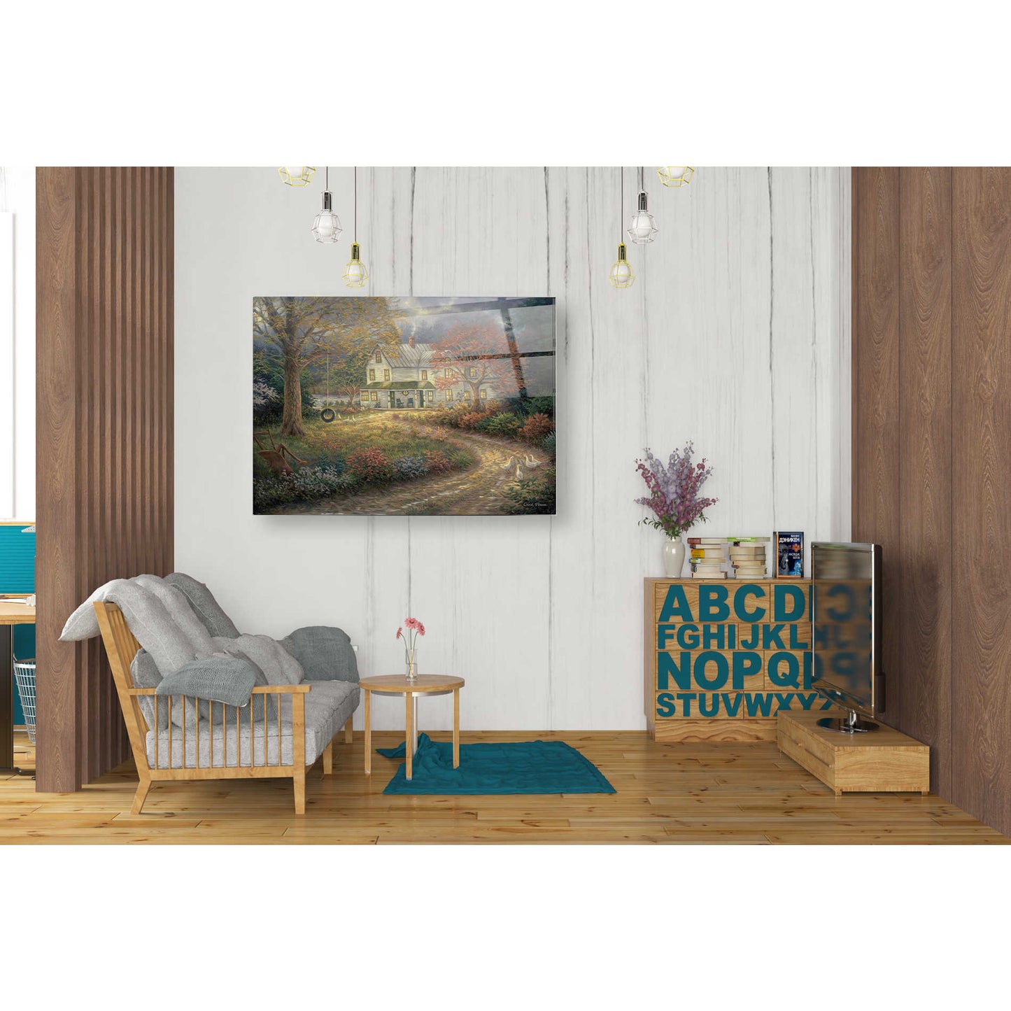 Epic Art 'Mid Country Farmhouse' by Chuck Pinson, Acrylic Glass Wall Art,24x36